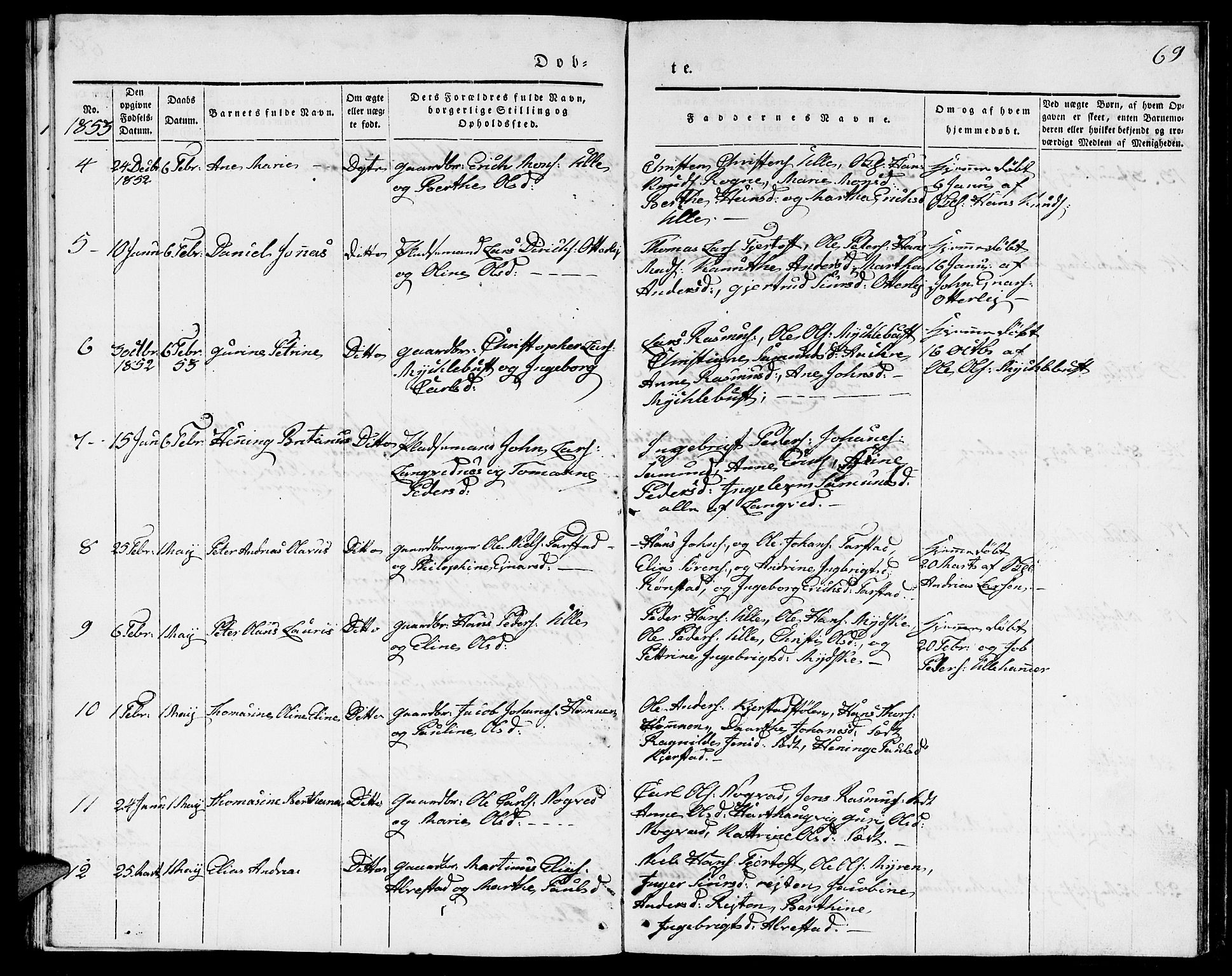 Ministerialprotokoller, klokkerbøker og fødselsregistre - Møre og Romsdal, AV/SAT-A-1454/536/L0507: Parish register (copy) no. 536C02, 1839-1859, p. 69