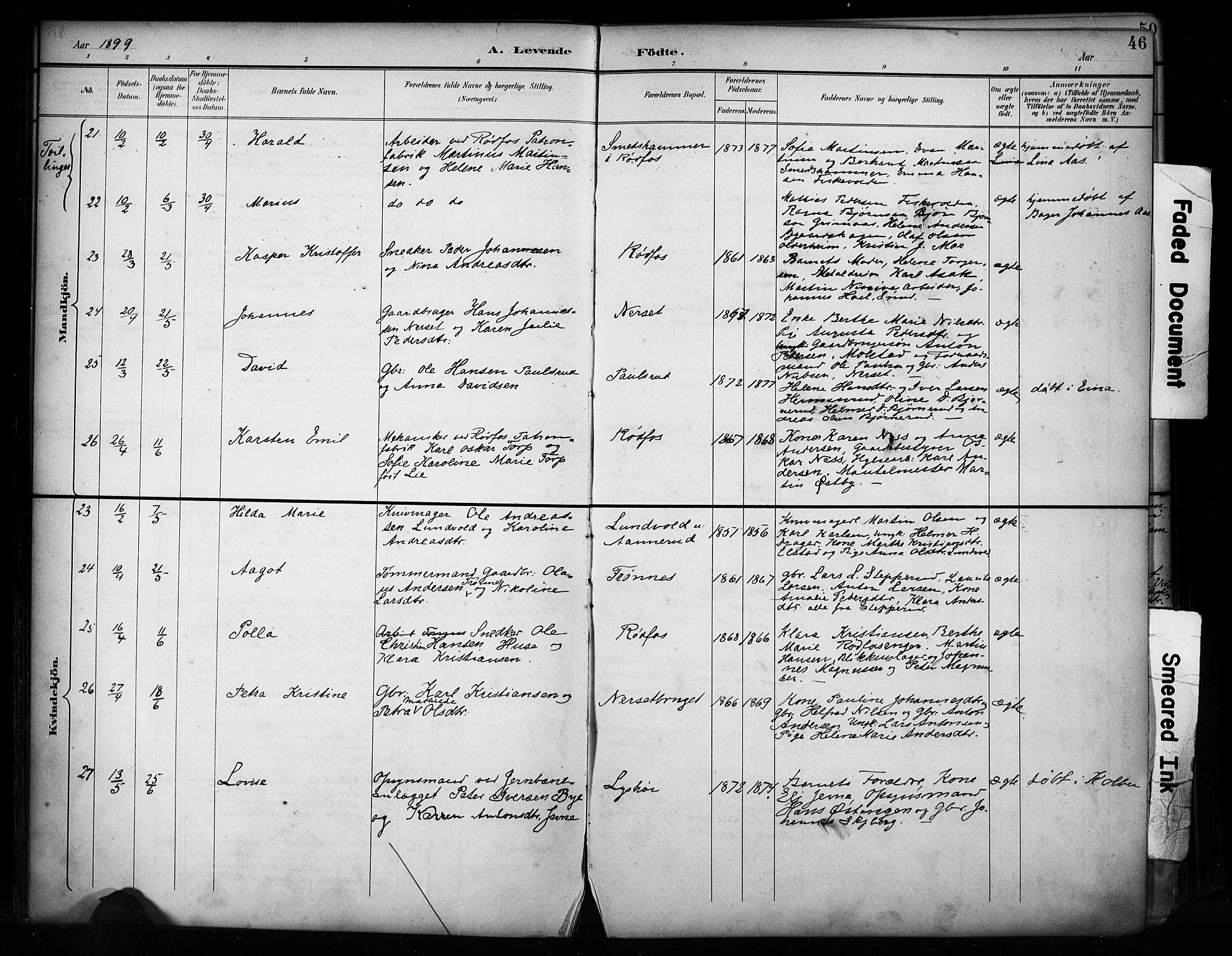 Vestre Toten prestekontor, AV/SAH-PREST-108/H/Ha/Haa/L0011: Parish register (official) no. 11, 1895-1906, p. 46