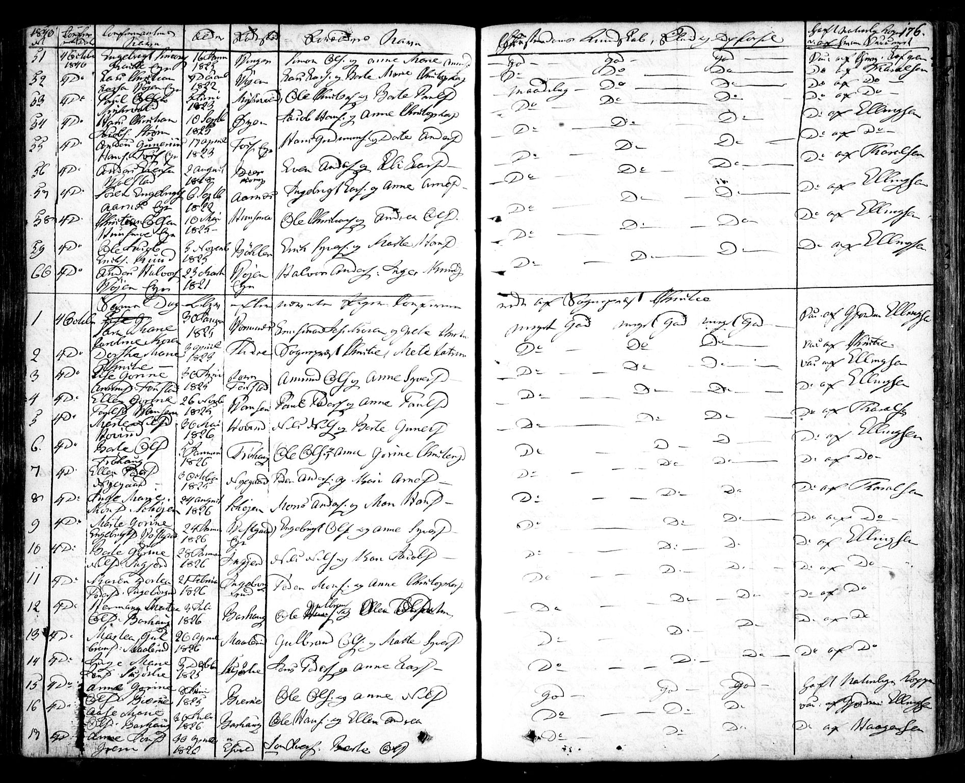 Nes prestekontor Kirkebøker, AV/SAO-A-10410/F/Fa/L0006: Parish register (official) no. I 6, 1833-1845, p. 176