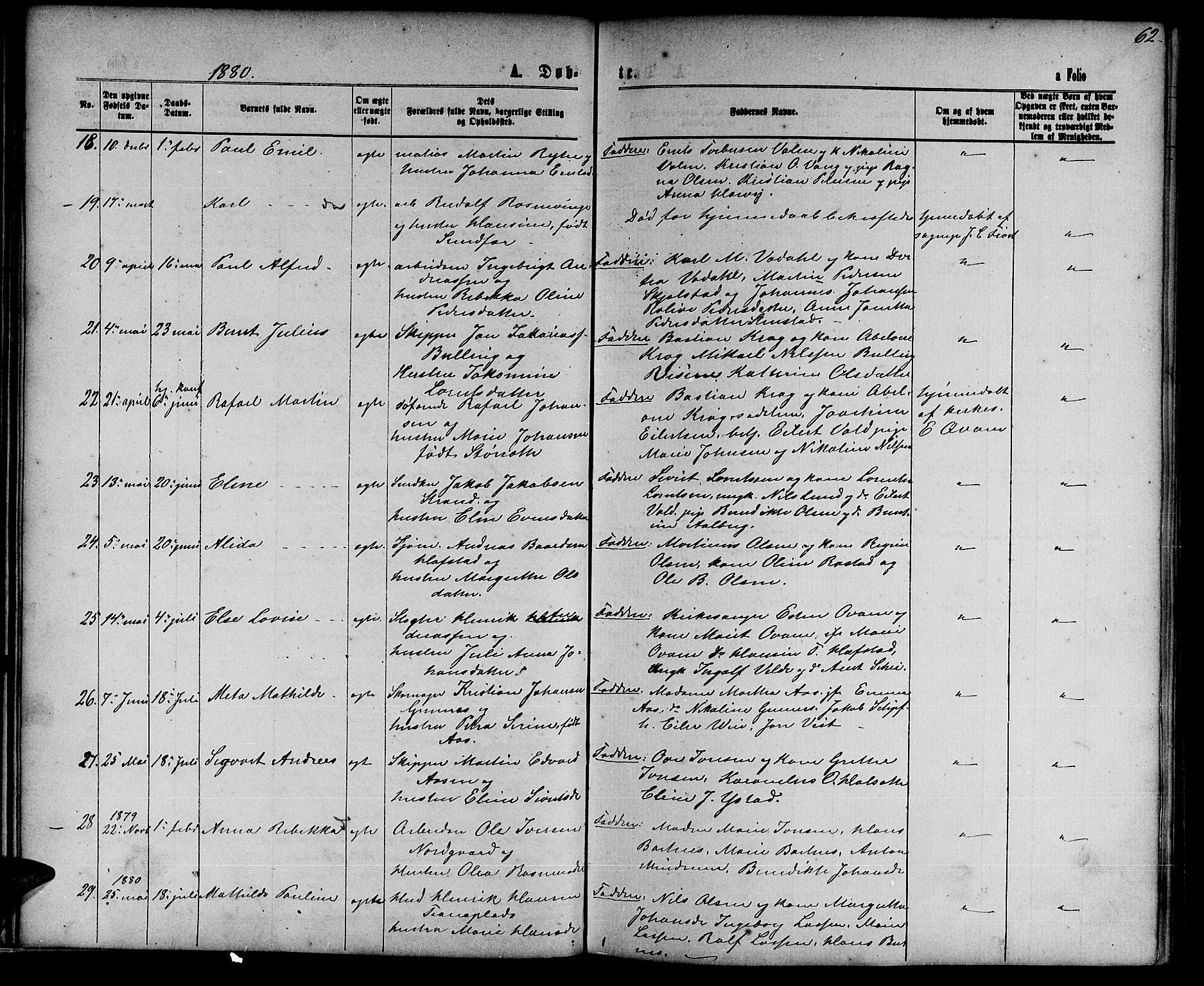 Ministerialprotokoller, klokkerbøker og fødselsregistre - Nord-Trøndelag, SAT/A-1458/739/L0373: Parish register (copy) no. 739C01, 1865-1882, p. 62