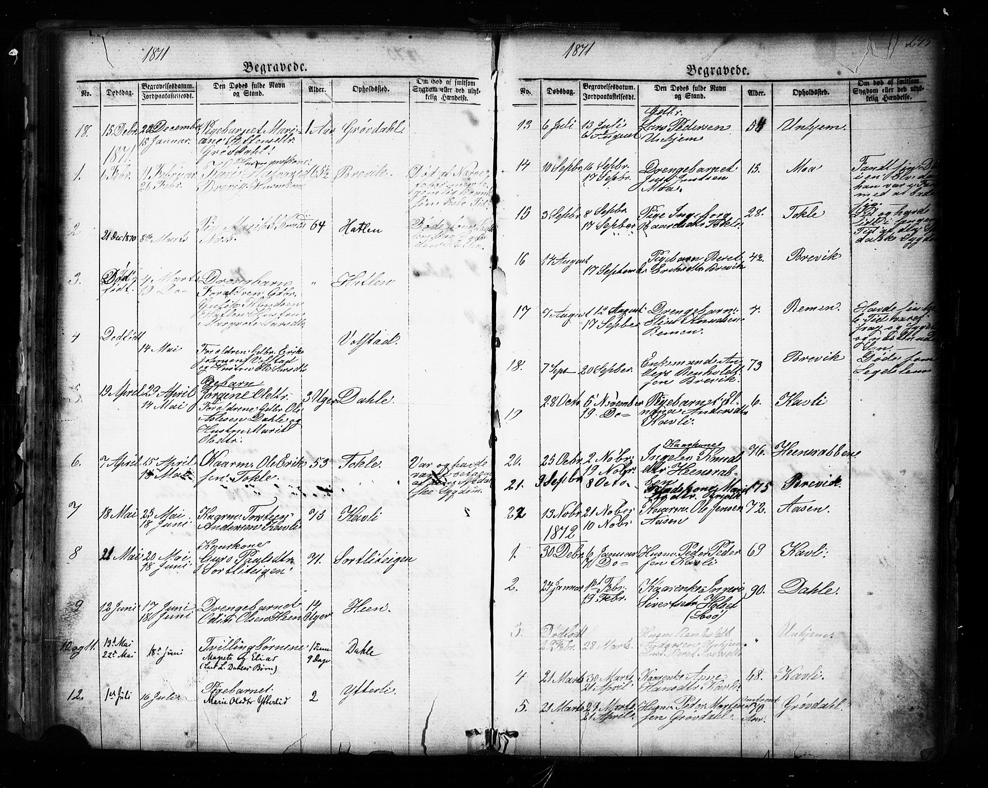 Ministerialprotokoller, klokkerbøker og fødselsregistre - Møre og Romsdal, SAT/A-1454/545/L0588: Parish register (copy) no. 545C02, 1867-1902, p. 245