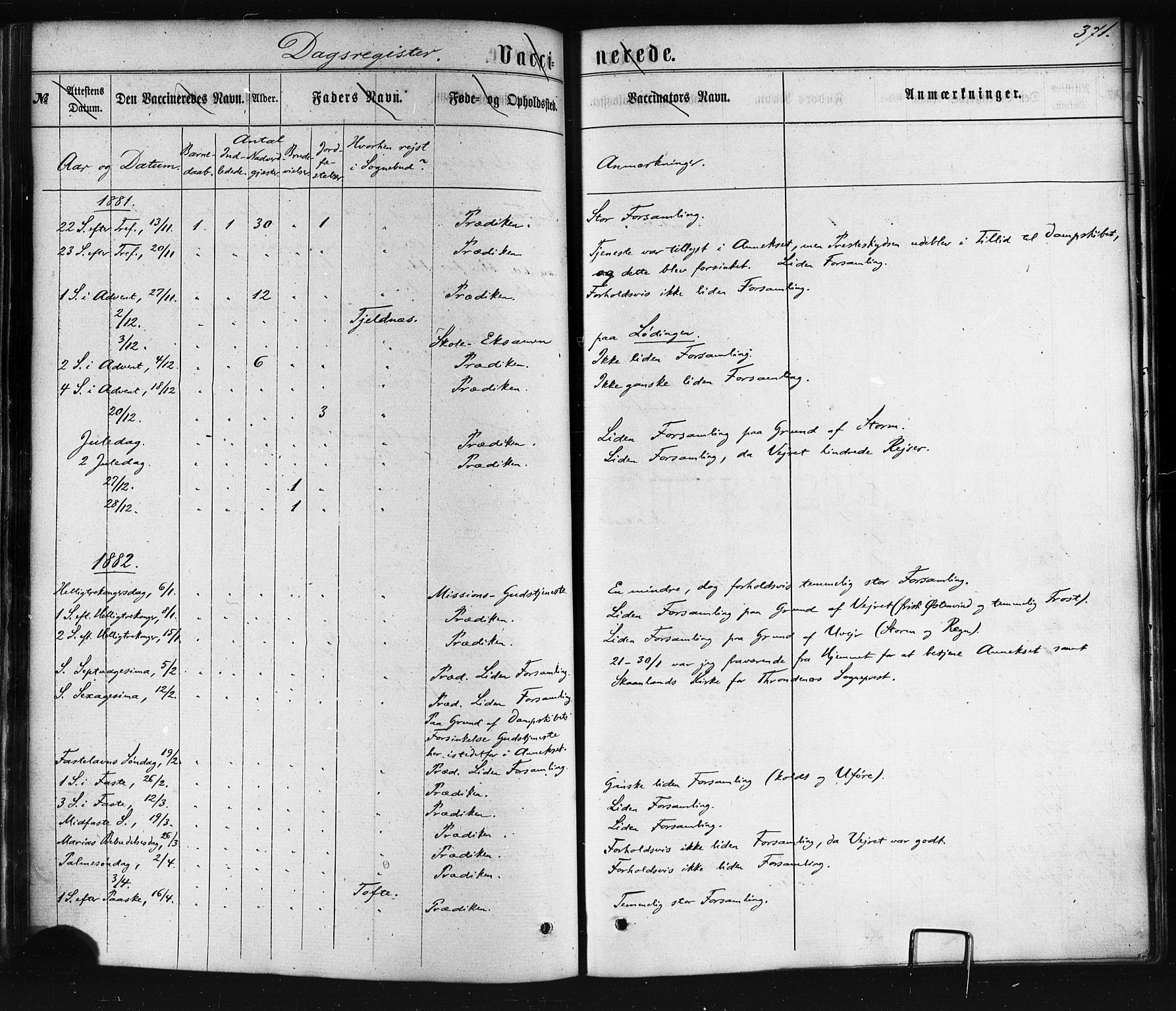 Ministerialprotokoller, klokkerbøker og fødselsregistre - Nordland, AV/SAT-A-1459/872/L1034: Parish register (official) no. 872A09, 1864-1884, p. 371