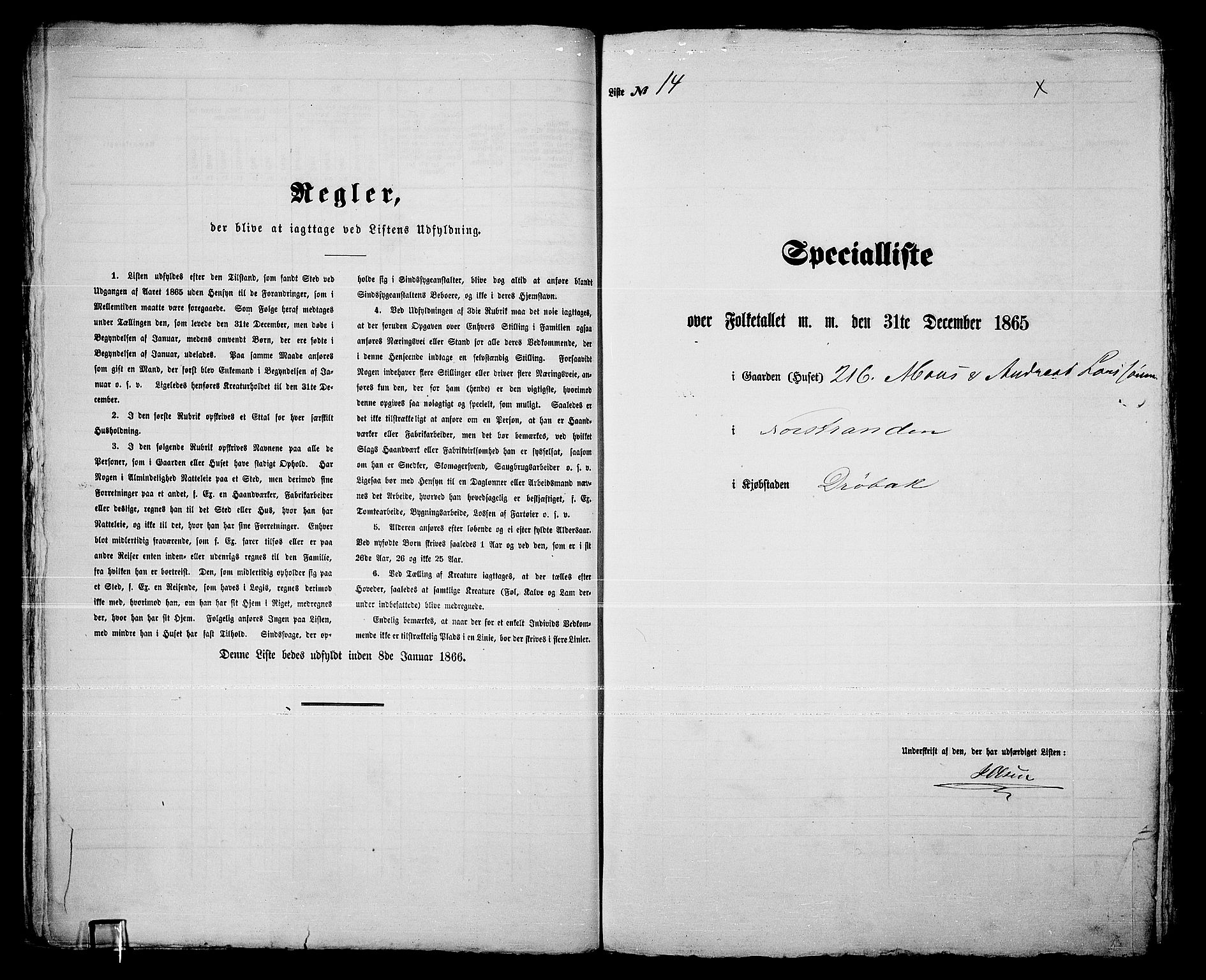 RA, 1865 census for Drøbak/Drøbak, 1865, p. 32