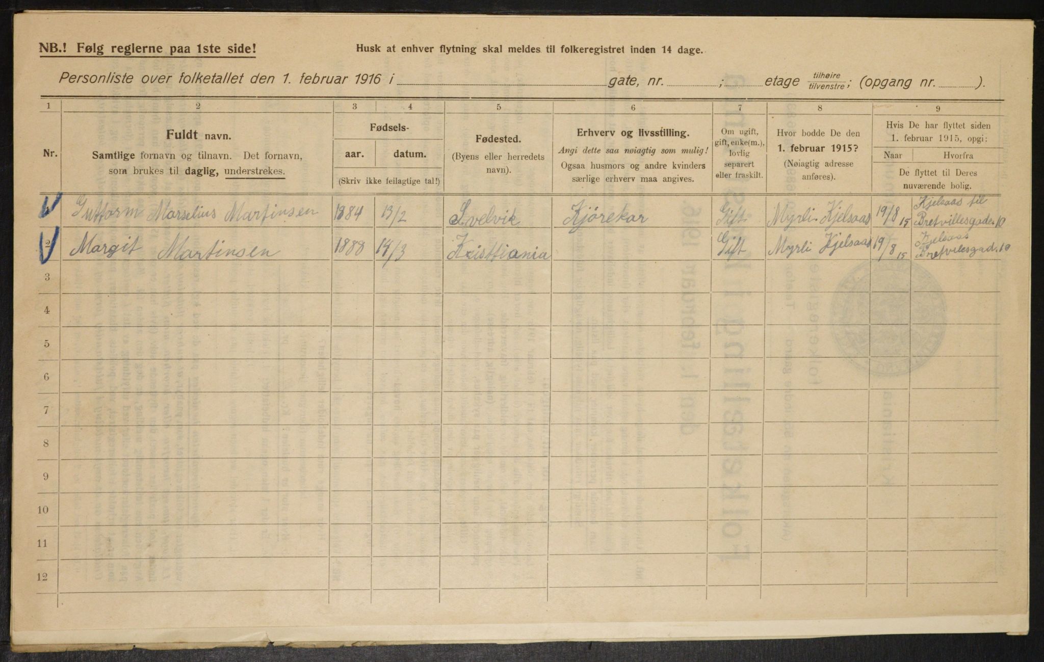 OBA, Municipal Census 1916 for Kristiania, 1916, p. 8867