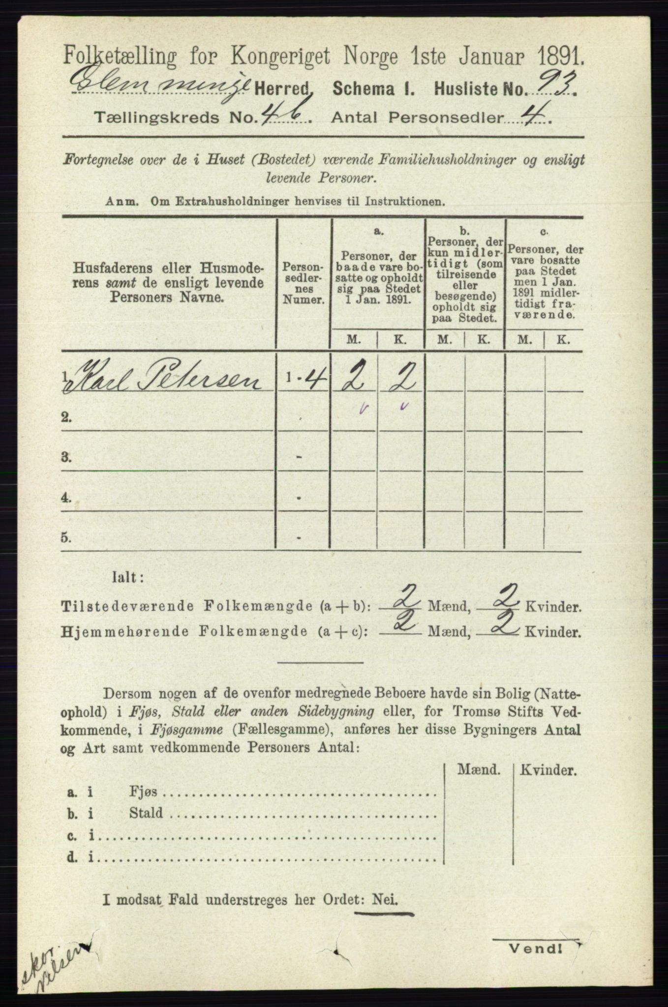 RA, 1891 census for 0132 Glemmen, 1891, p. 4826