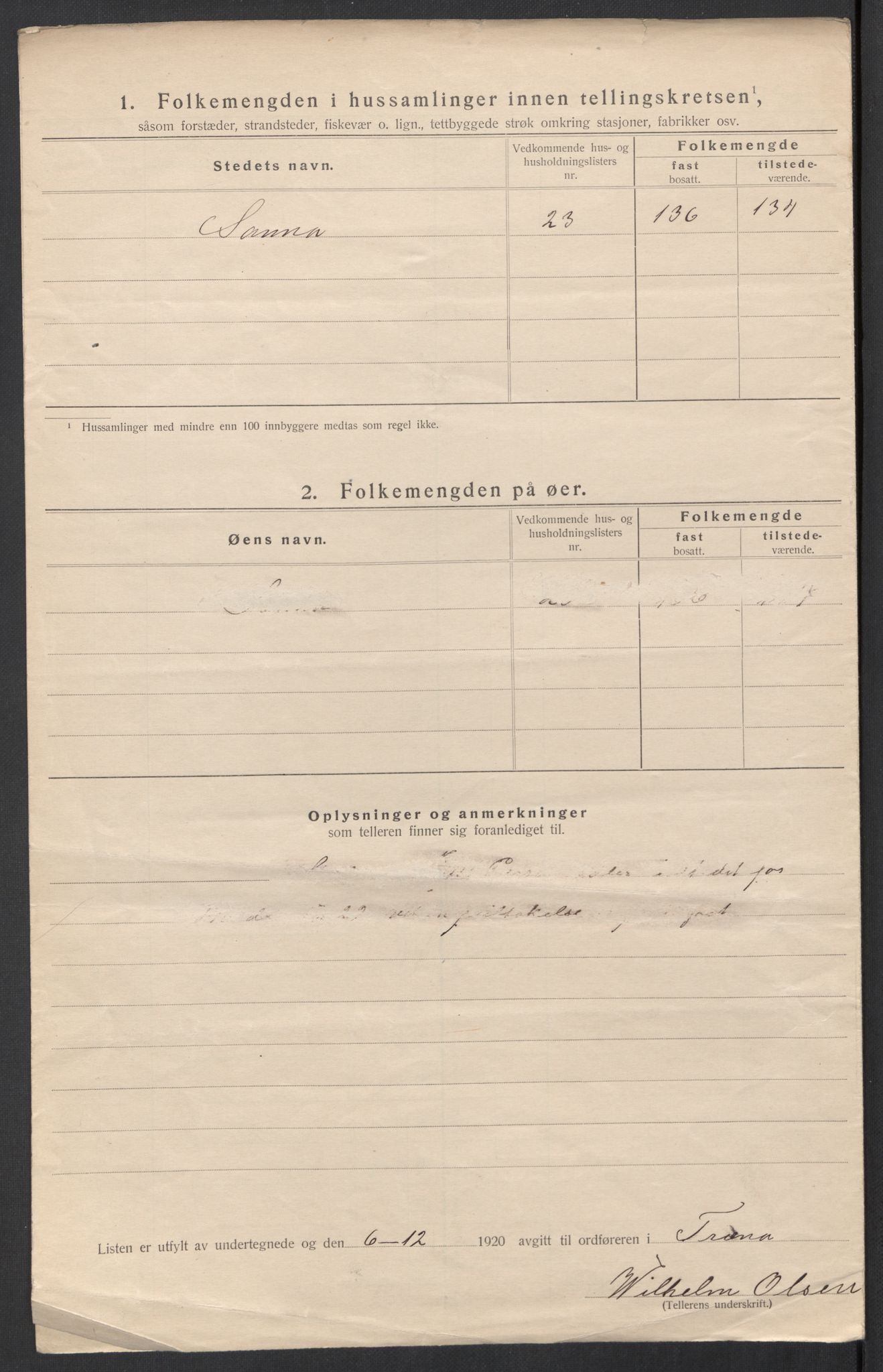 SAT, 1920 census for Træna, 1920, p. 15