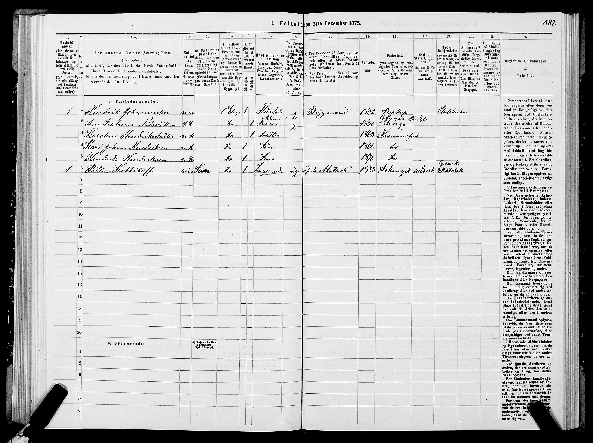 SATØ, 1875 census for 2001B Hammerfest/Hammerfest, 1875, p. 2188