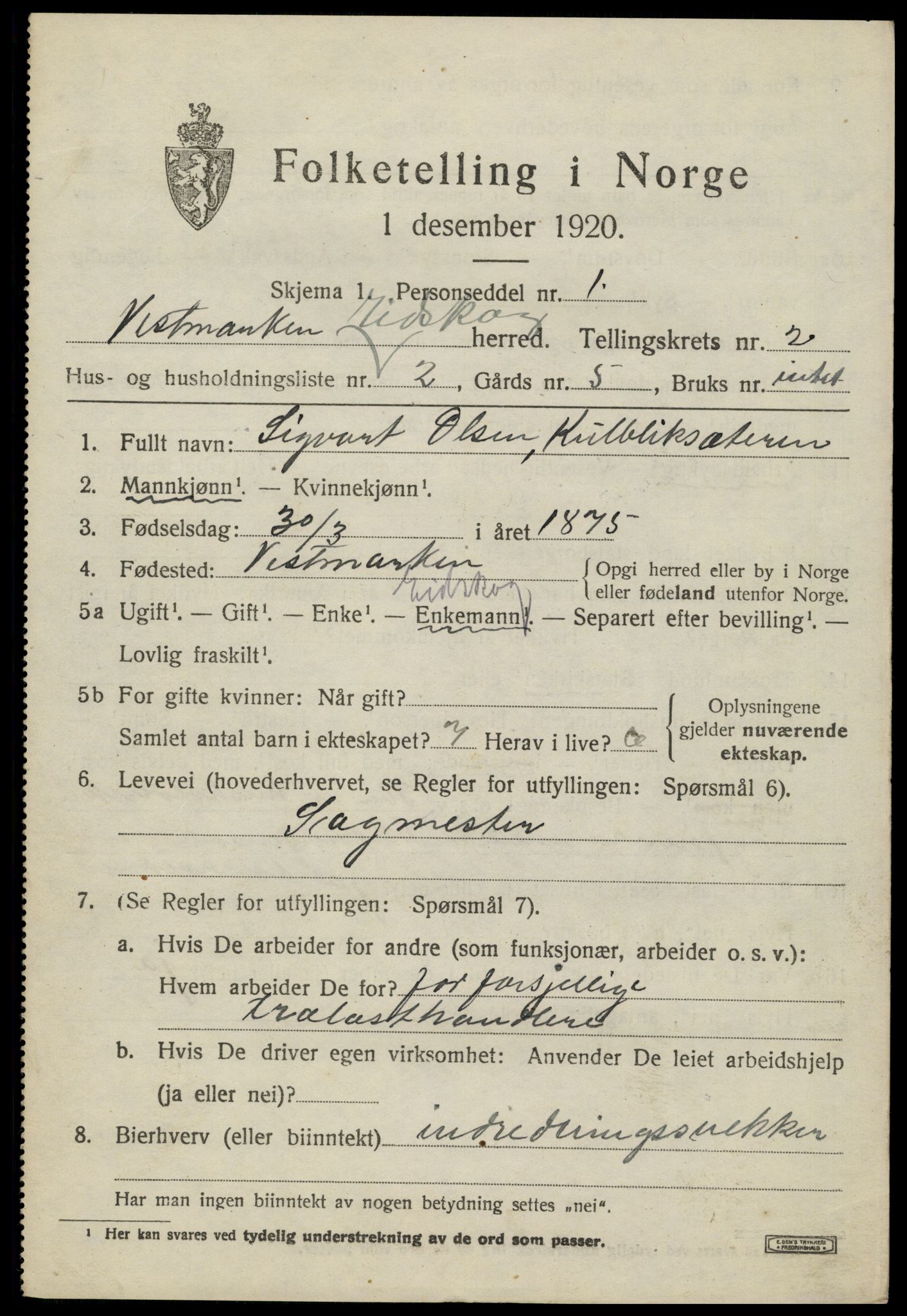 SAH, 1920 census for Eidskog, 1920, p. 3017