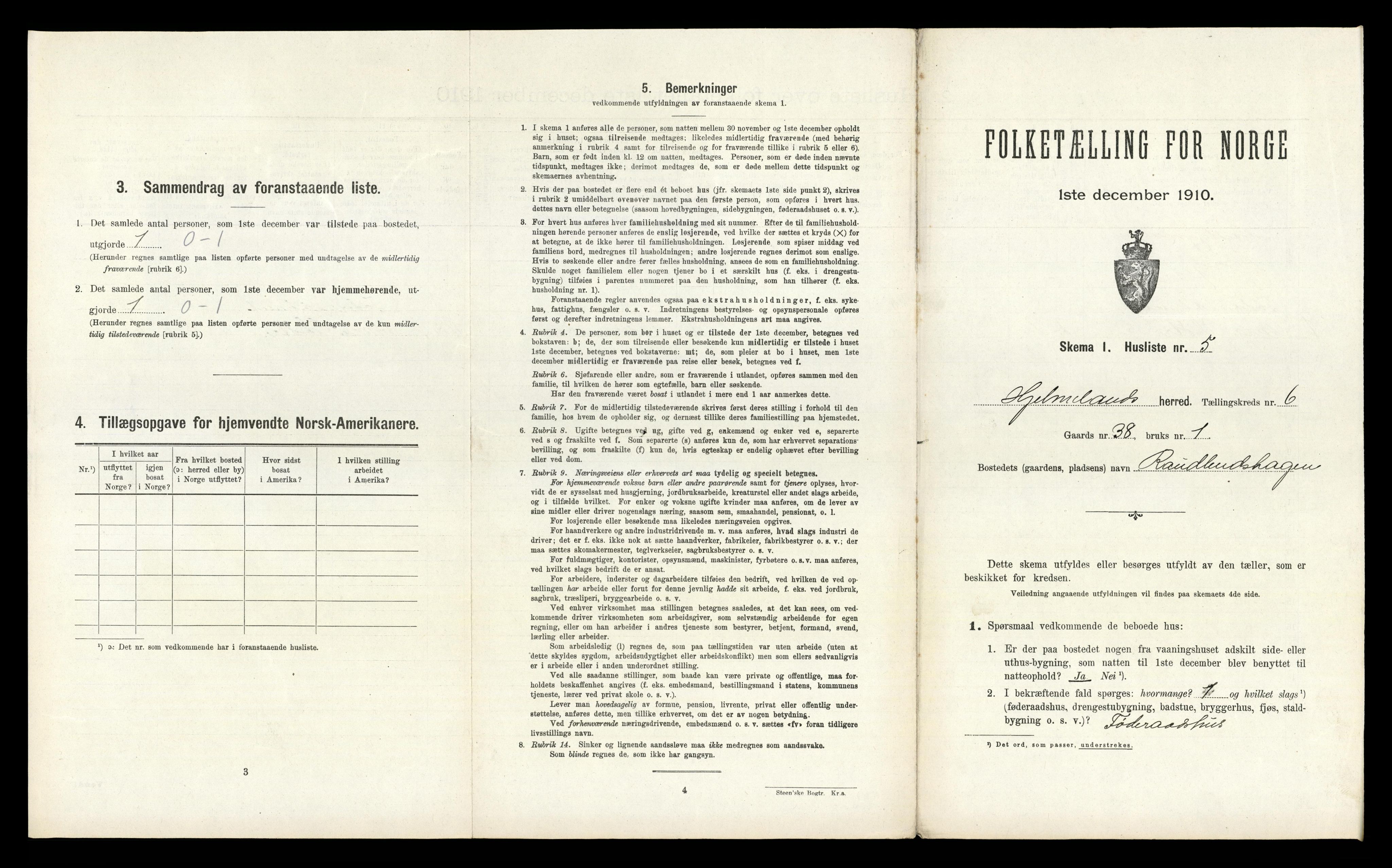 RA, 1910 census for Hjelmeland, 1910, p. 352