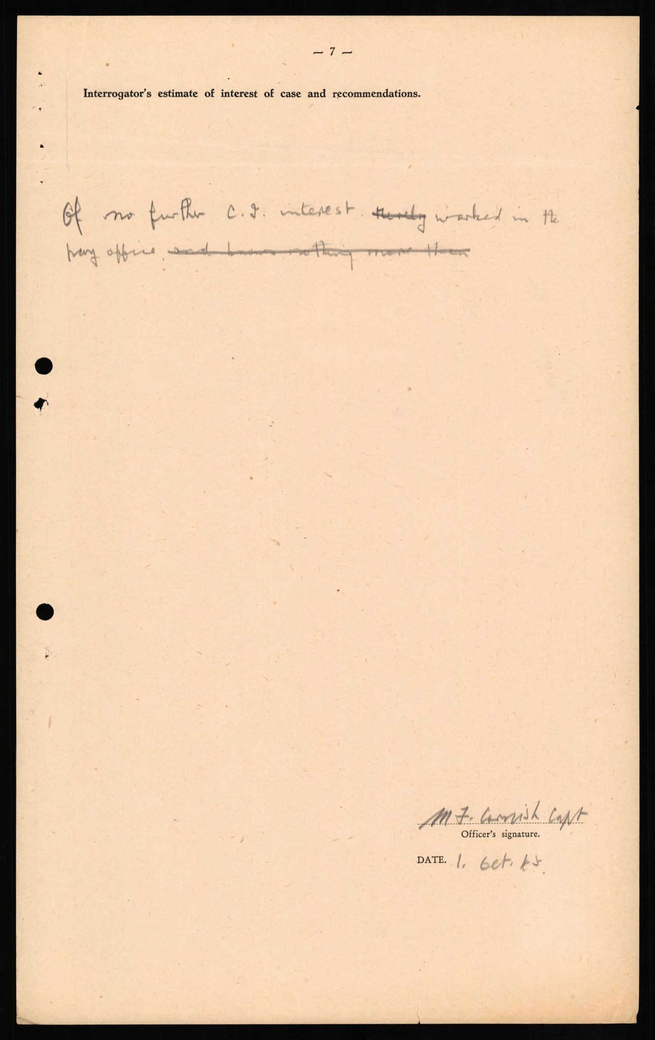 Forsvaret, Forsvarets overkommando II, AV/RA-RAFA-3915/D/Db/L0013: CI Questionaires. Tyske okkupasjonsstyrker i Norge. Tyskere., 1945-1946, p. 156