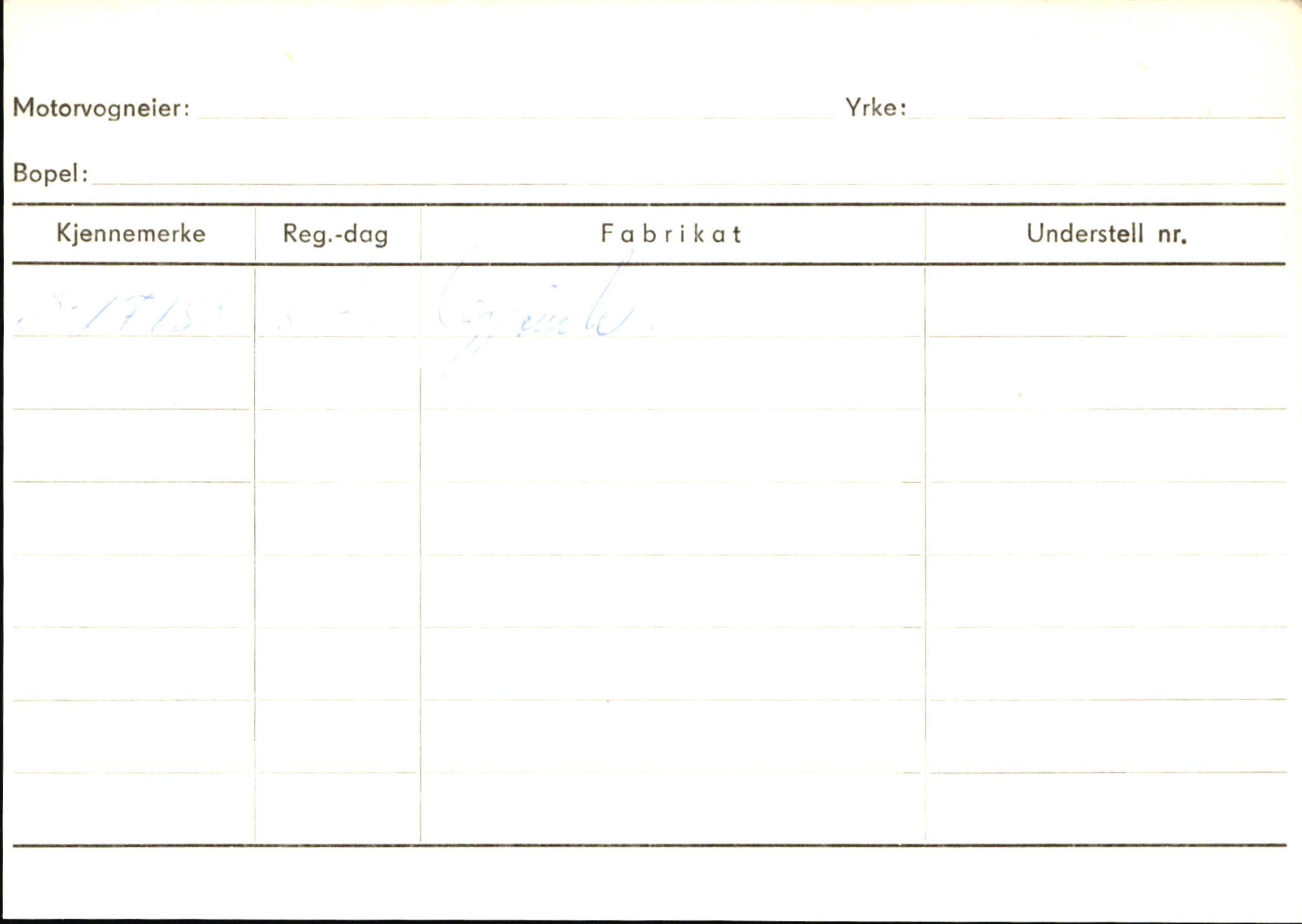 Statens vegvesen, Sogn og Fjordane vegkontor, SAB/A-5301/4/F/L0146: Registerkort Årdal R-Å samt diverse kort, 1945-1975, p. 181