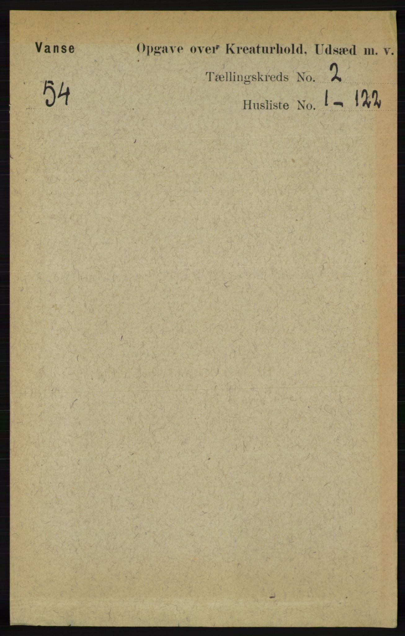 RA, 1891 census for 1041 Vanse, 1891, p. 7960