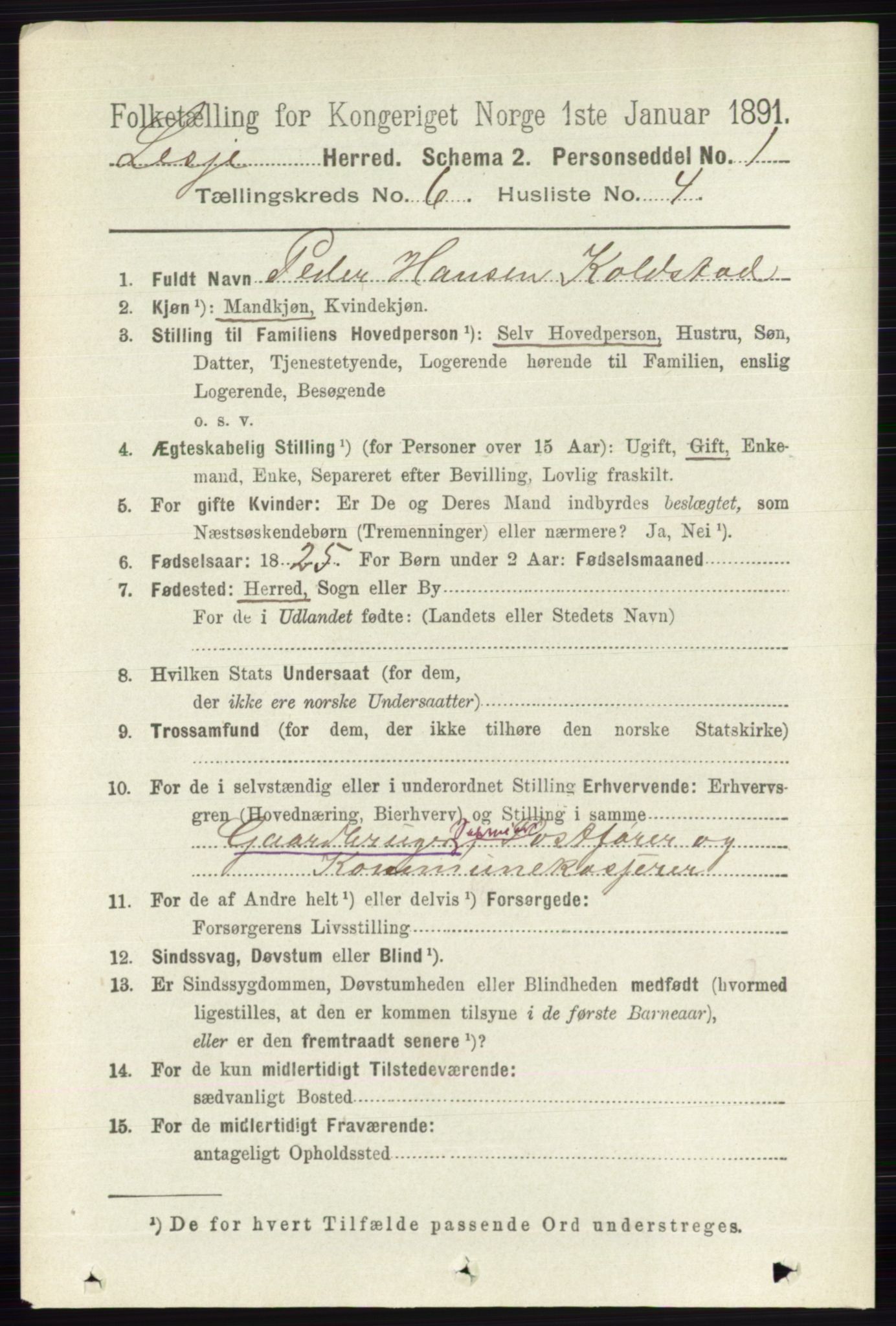 RA, 1891 census for 0512 Lesja, 1891, p. 2153