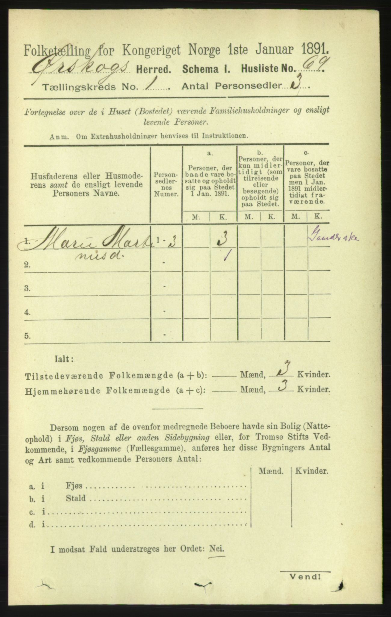 RA, 1891 census for 1527 Ørskog, 1891, p. 88