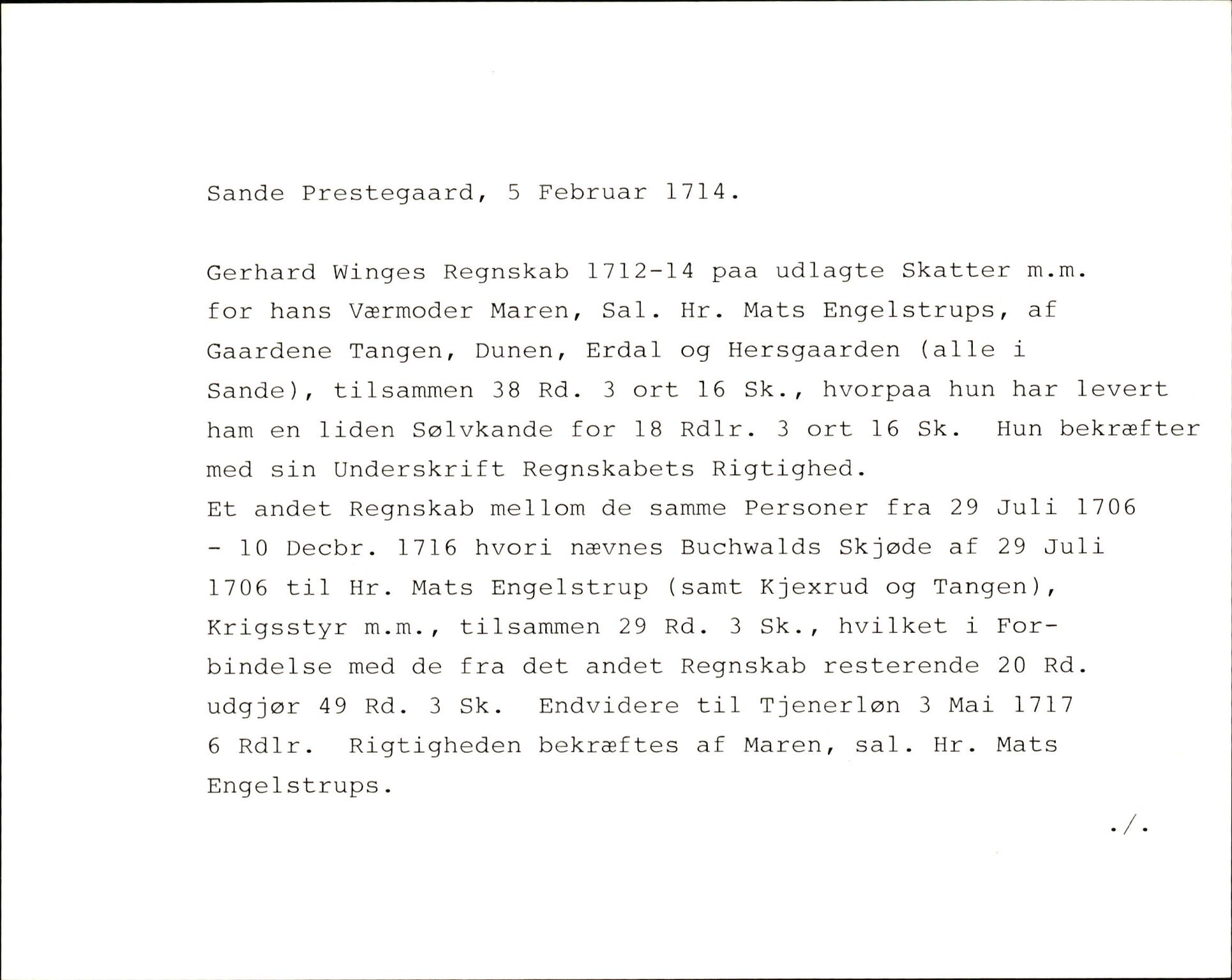 Riksarkivets diplomsamling, AV/RA-EA-5965/F35/F35k/L0002: Regestsedler: Prestearkiver fra Hedmark, Oppland, Buskerud og Vestfold, p. 441