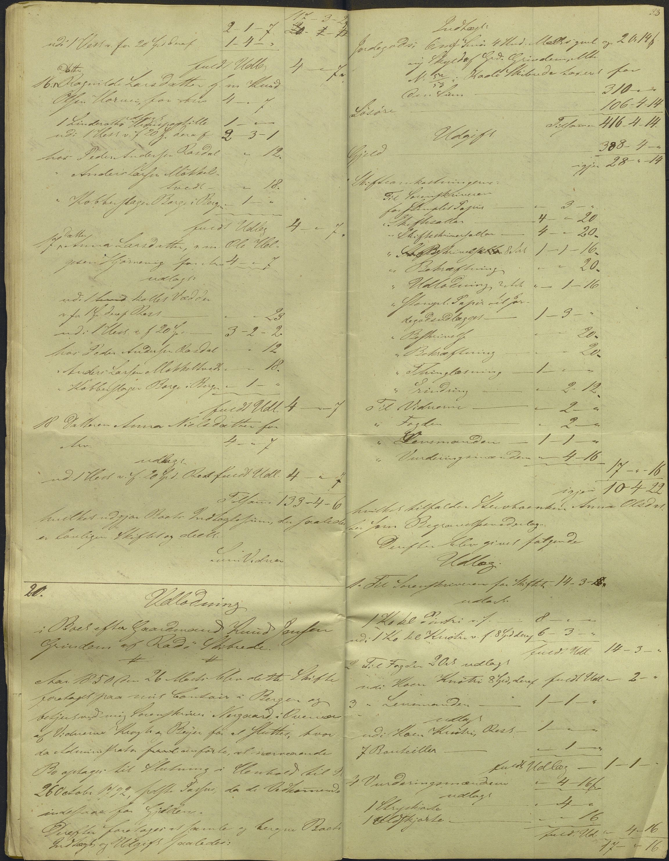 Nordhordland sorenskrivar, AV/SAB-A-2901/1/H/Hd/Hdb/L0001: Konsept til utlodningar, 1850-1852, p. 39