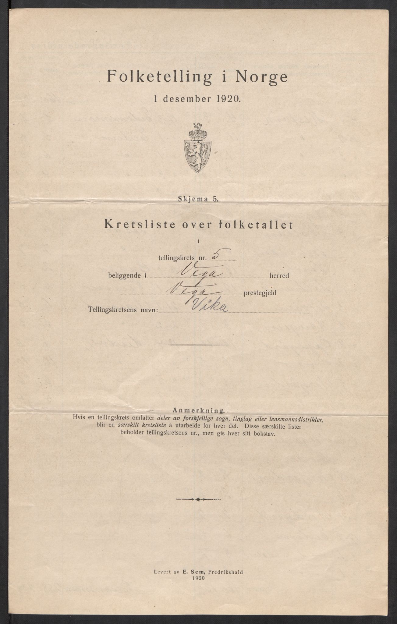 SAT, 1920 census for Vega, 1920, p. 18