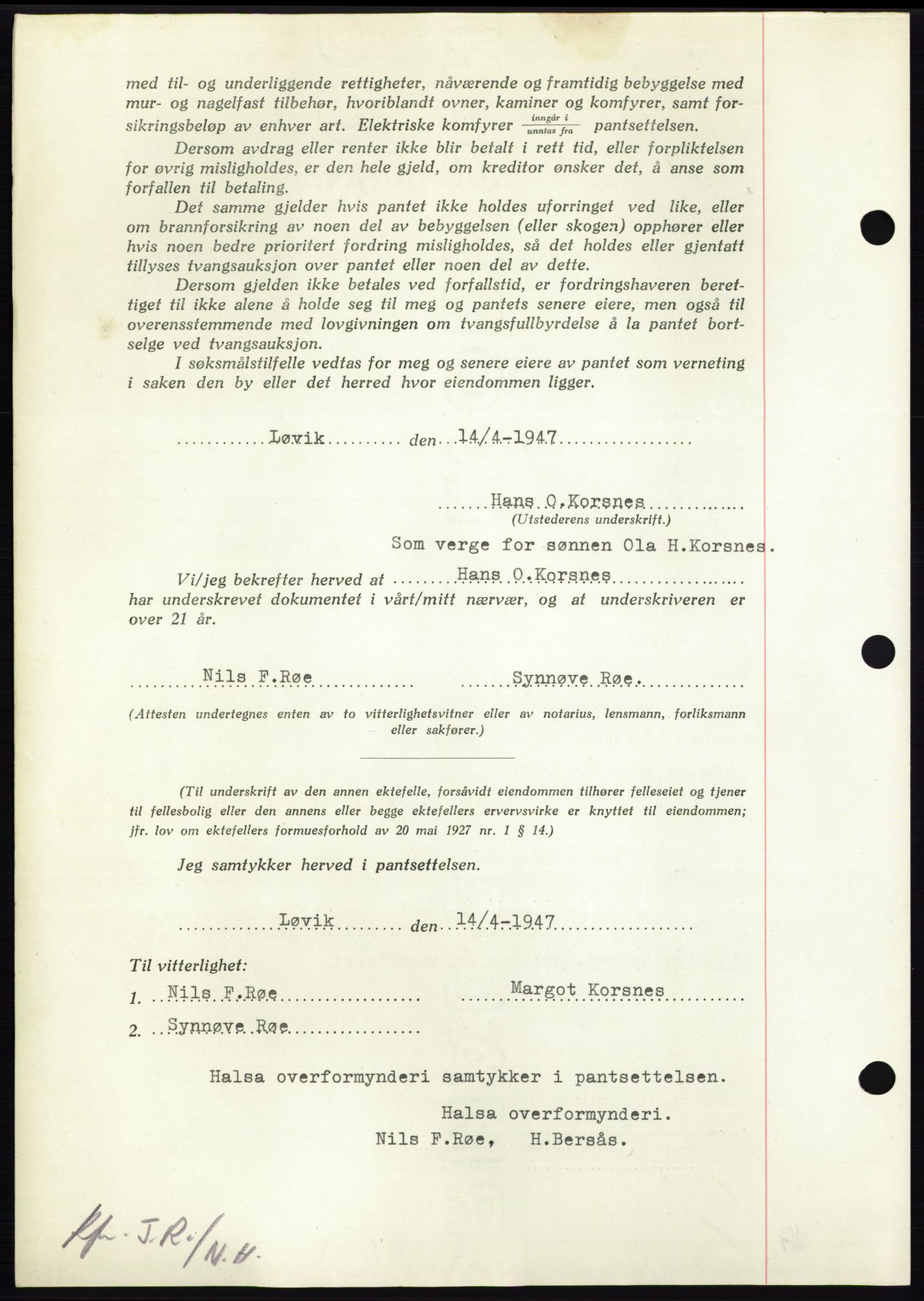 Nordmøre sorenskriveri, AV/SAT-A-4132/1/2/2Ca: Mortgage book no. B96, 1947-1947, Diary no: : 862/1947