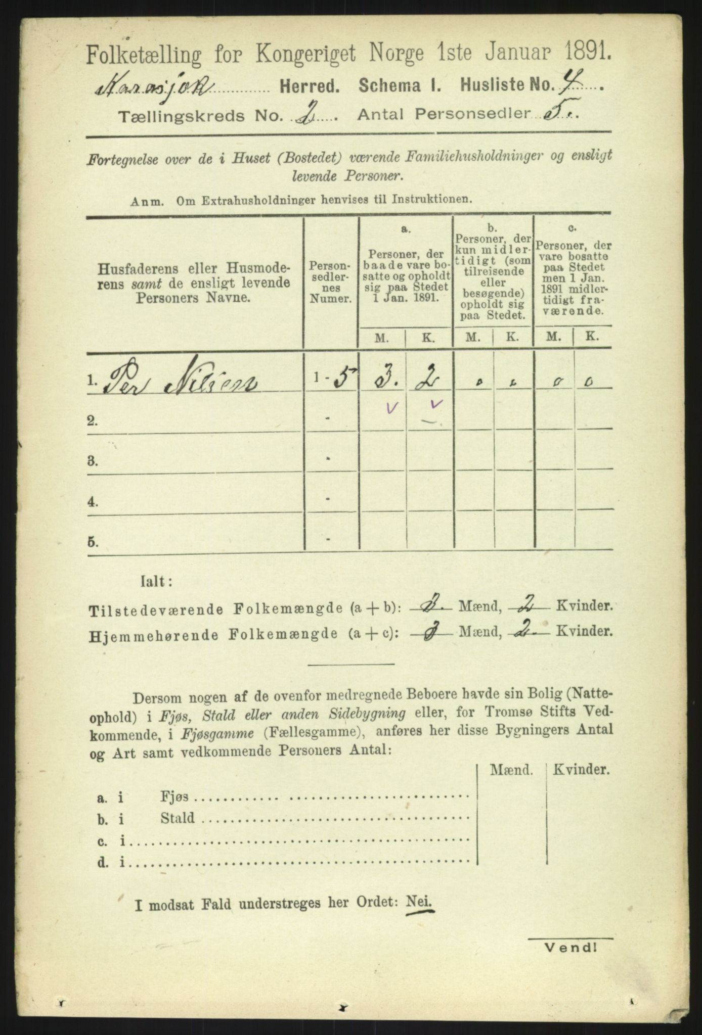 RA, 1891 census for 2021 Karasjok, 1891, p. 421