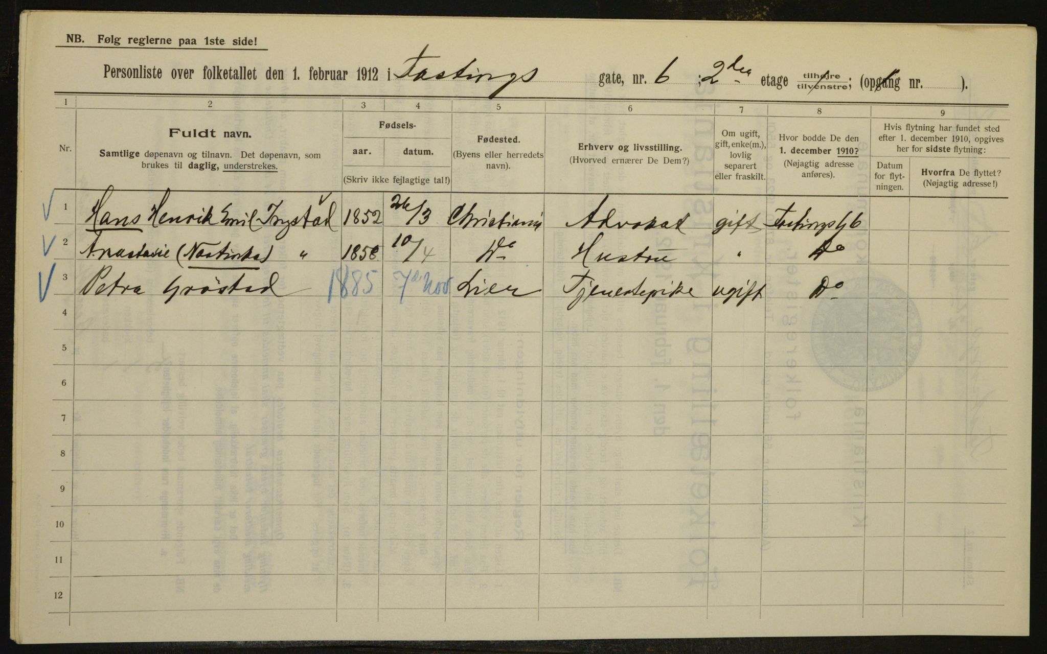 OBA, Municipal Census 1912 for Kristiania, 1912, p. 23641