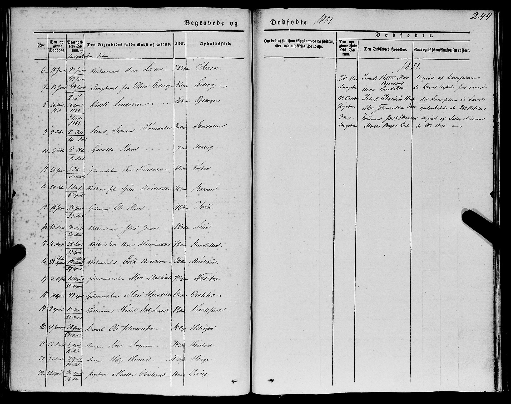 Kvinnherad sokneprestembete, SAB/A-76401/H/Haa: Parish register (official) no. A 7, 1843-1853, p. 244