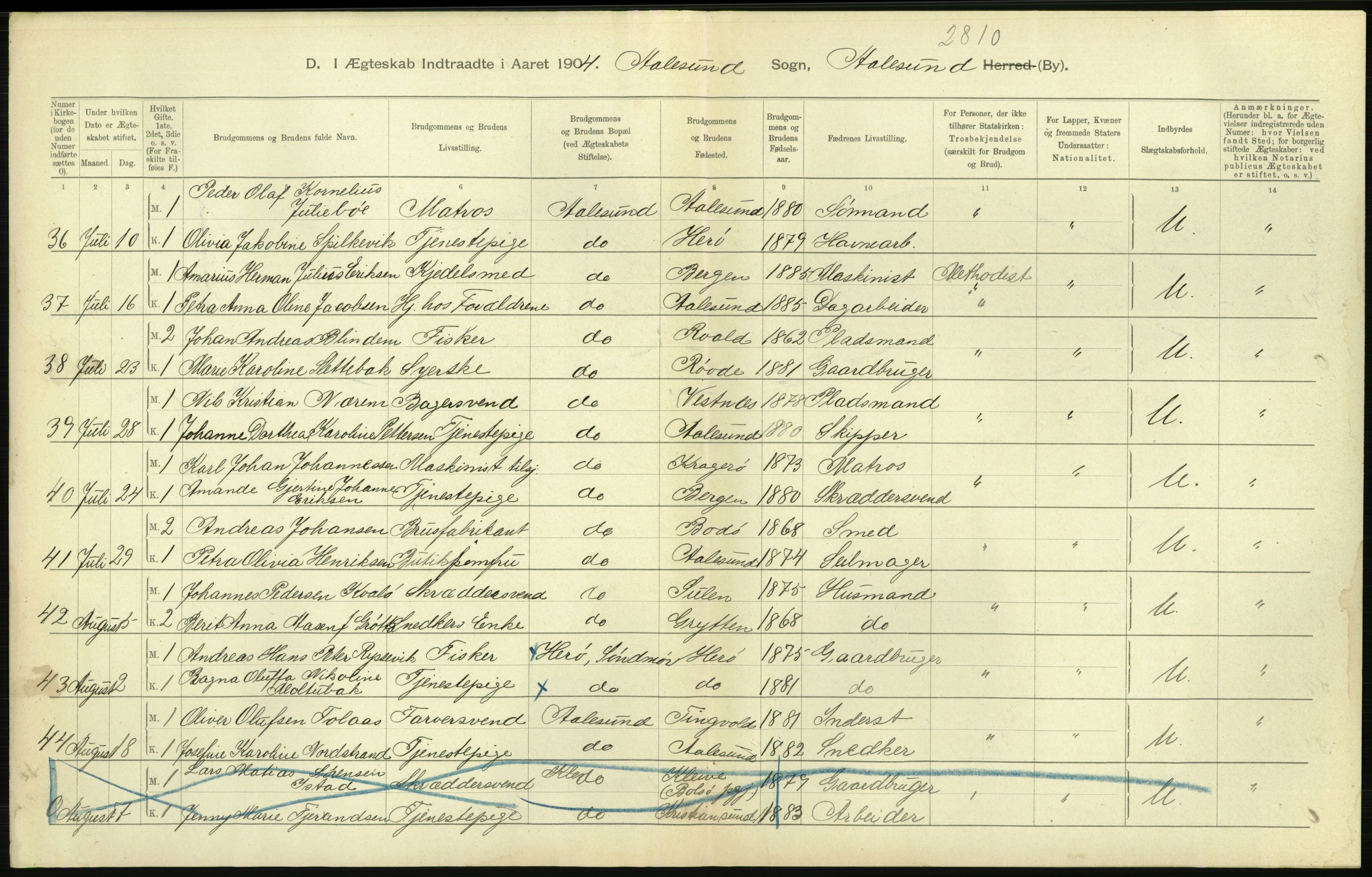 Statistisk sentralbyrå, Sosiodemografiske emner, Befolkning, AV/RA-S-2228/D/Df/Dfa/Dfab/L0016: Romsdals amt: Fødte, gifte, døde., 1904, p. 772