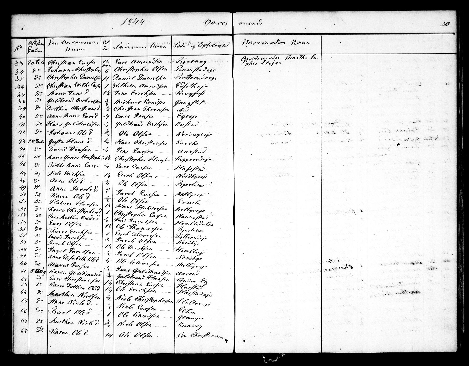 Nannestad prestekontor Kirkebøker, SAO/A-10414a/F/Fa/L0010: Parish register (official) no. I 10, 1840-1850, p. 313