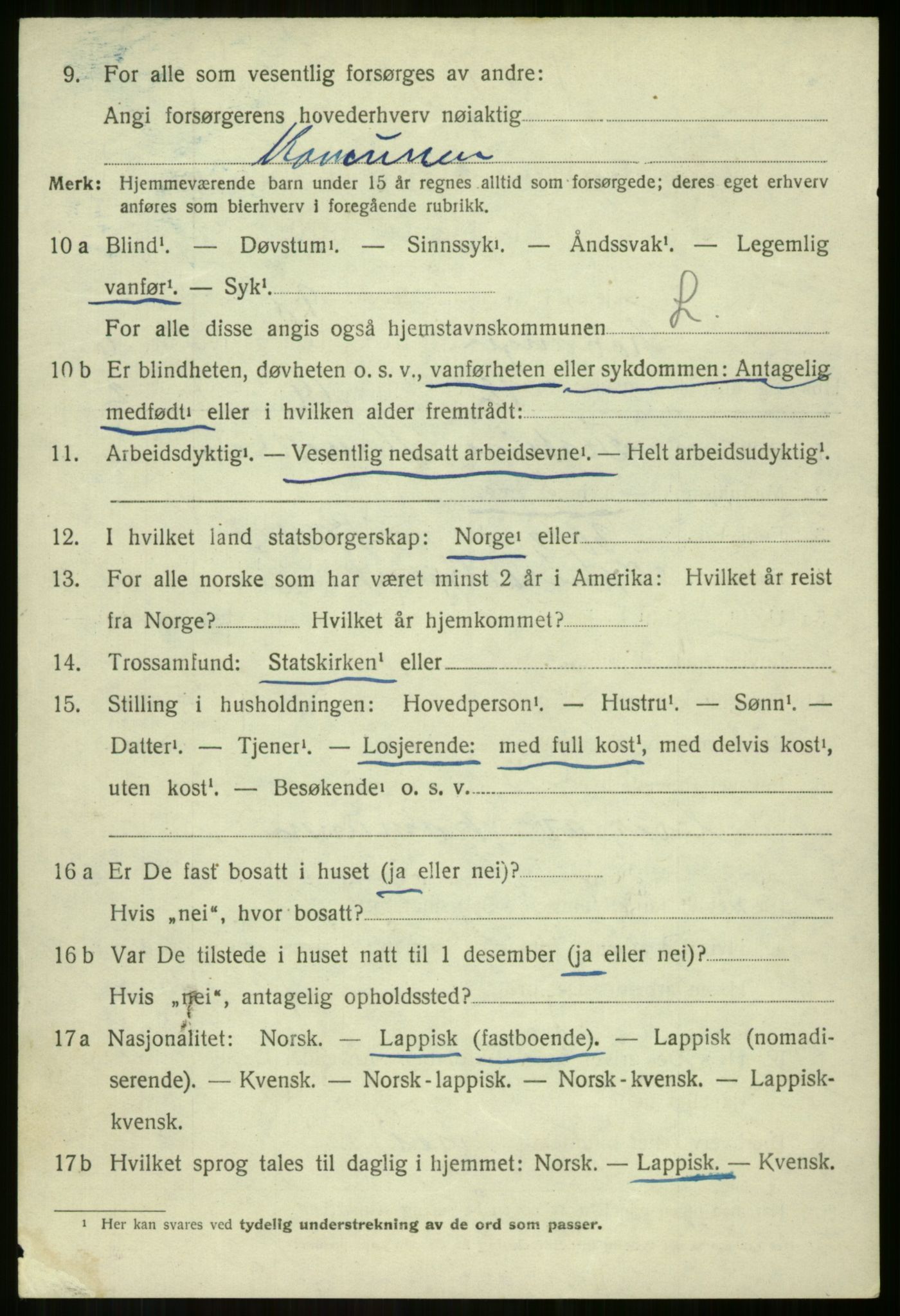 SATØ, 1920 census for Lavangen, 1920, p. 2678