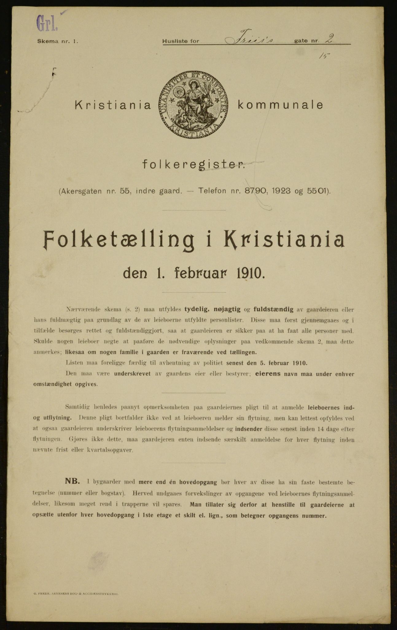 OBA, Municipal Census 1910 for Kristiania, 1910, p. 25137