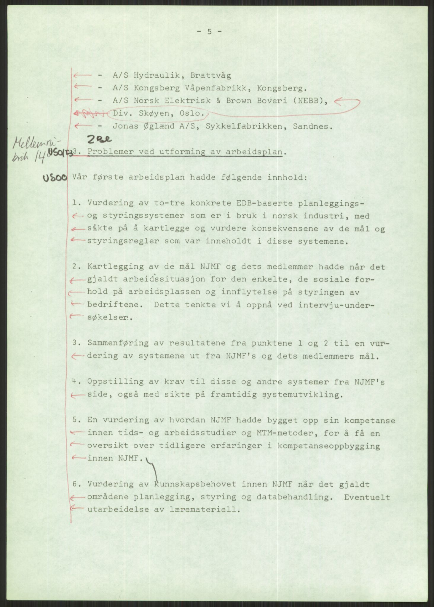 Nygaard, Kristen, AV/RA-PA-1398/F/Fi/L0019: Fagbevegelse, demokrati, Jern- og Metallprosjektet, 1970-2002, p. 13