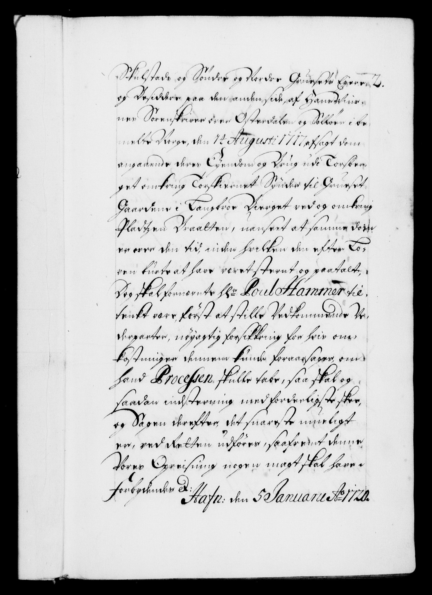 Danske Kanselli 1572-1799, AV/RA-EA-3023/F/Fc/Fca/Fcaa/L0023: Norske registre, 1720-1722, p. 2a