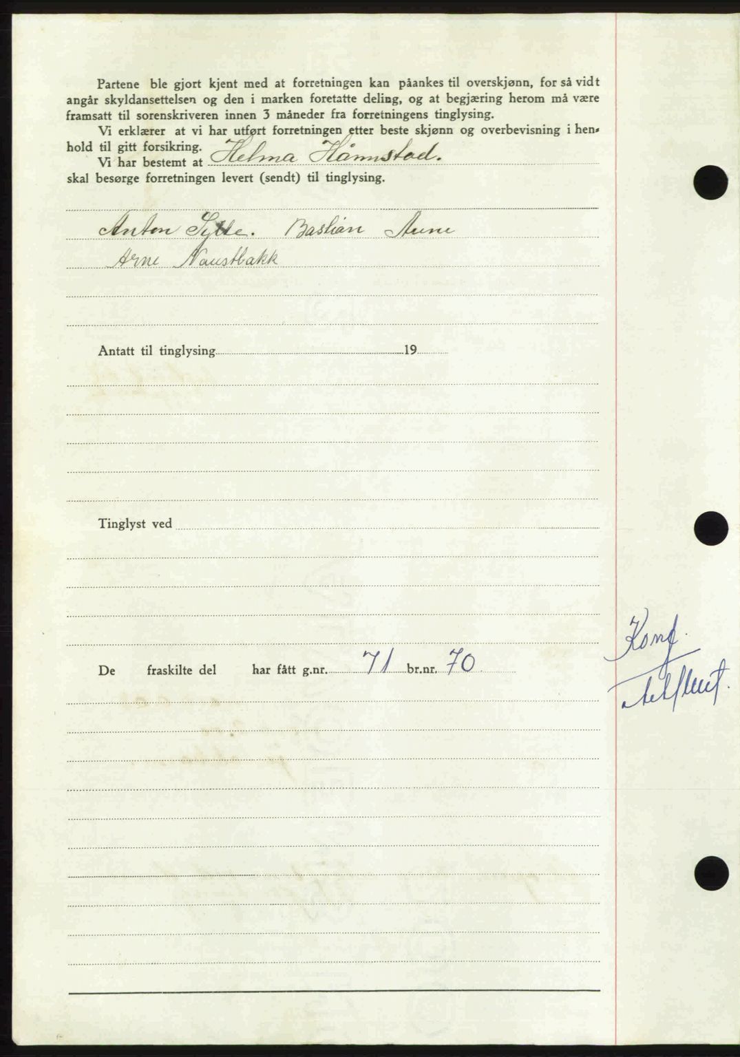 Nordmøre sorenskriveri, AV/SAT-A-4132/1/2/2Ca: Mortgage book no. A114, 1950-1950, Diary no: : 1377/1950