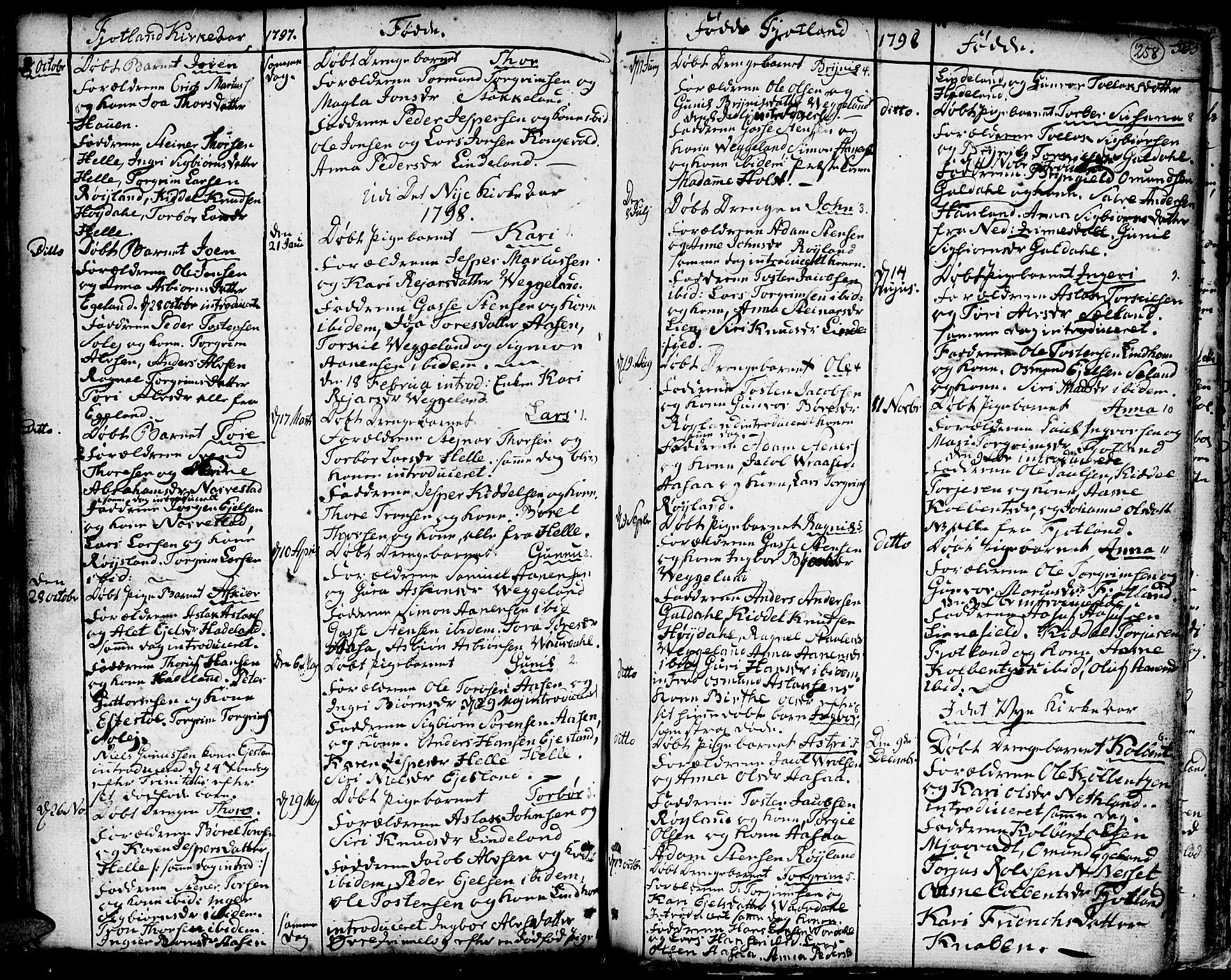 Hægebostad sokneprestkontor, SAK/1111-0024/F/Fa/Faa/L0001: Parish register (official) no. A 1 /3, 1760-1826, p. 258