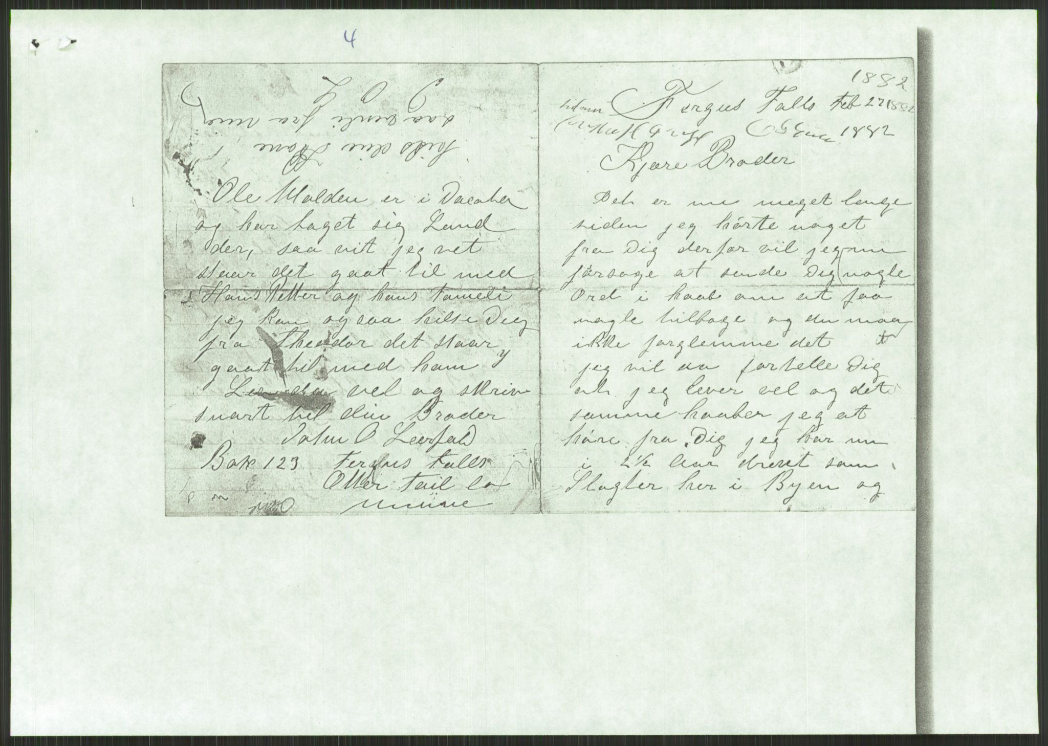 Samlinger til kildeutgivelse, Amerikabrevene, RA/EA-4057/F/L0034: Innlån fra Nord-Trøndelag, 1838-1914, p. 135