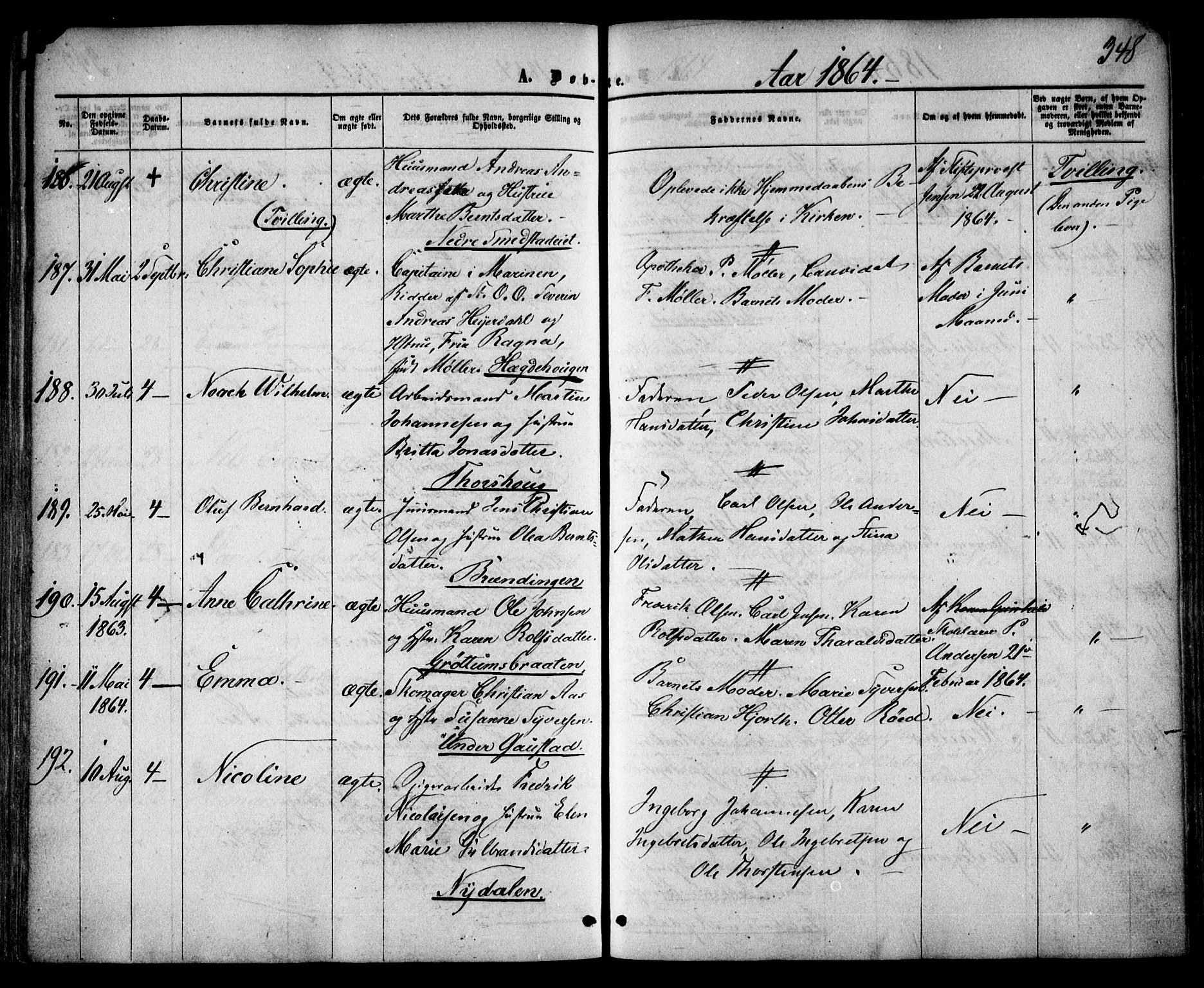 Vestre Aker prestekontor Kirkebøker, SAO/A-10025/F/Fa/L0003: Parish register (official) no. 3, 1857-1868, p. 348