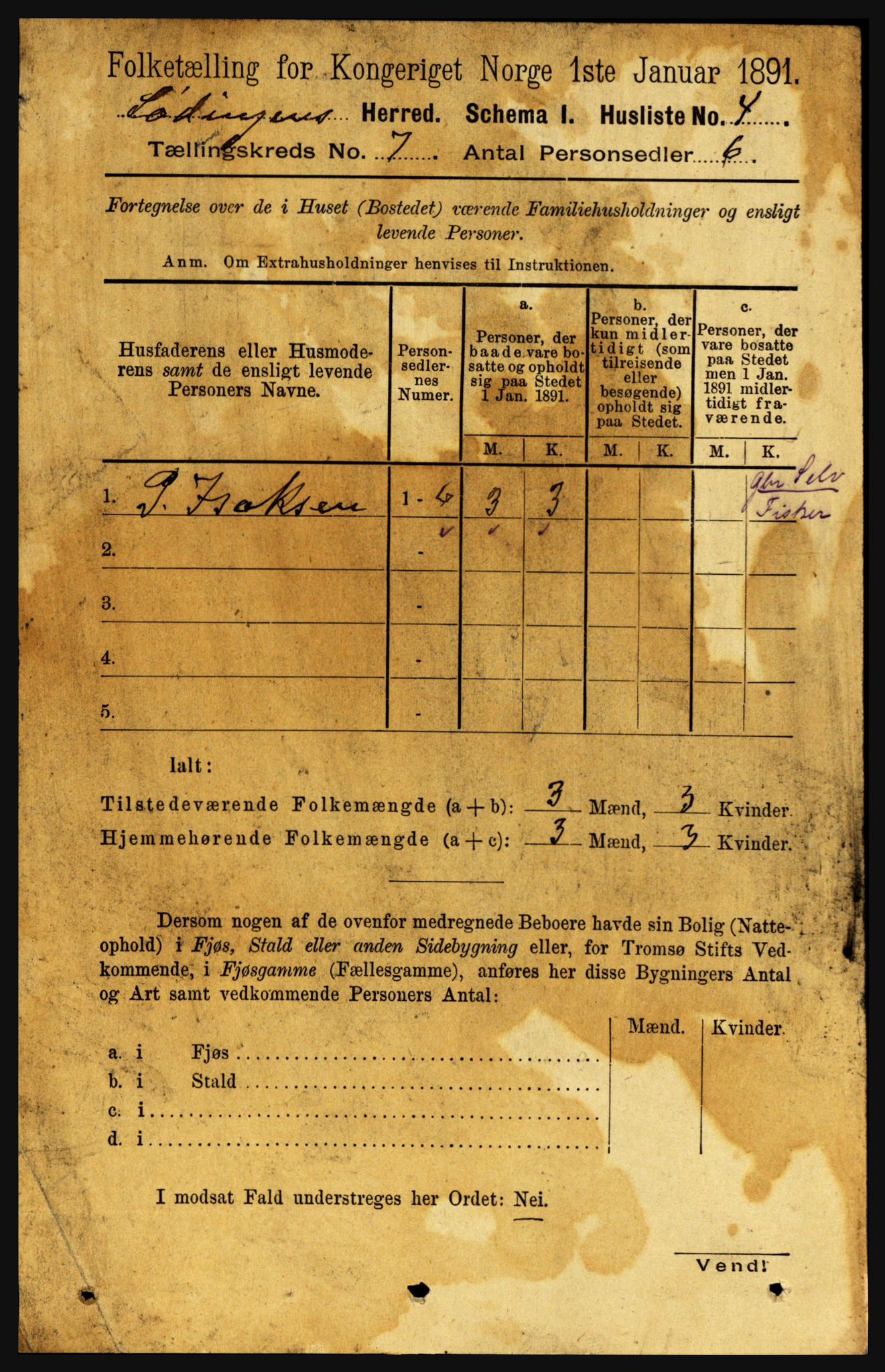 RA, 1891 census for 1851 Lødingen, 1891, p. 3270