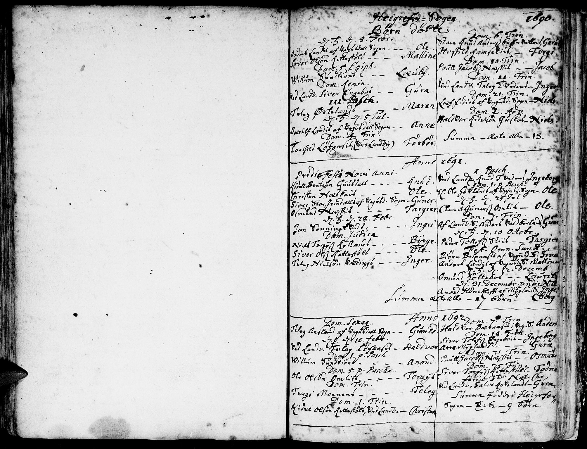 Hommedal sokneprestkontor, SAK/1111-0023/F/Fa/Fab/L0001: Parish register (official) no. A 1 /3, 1690-1738