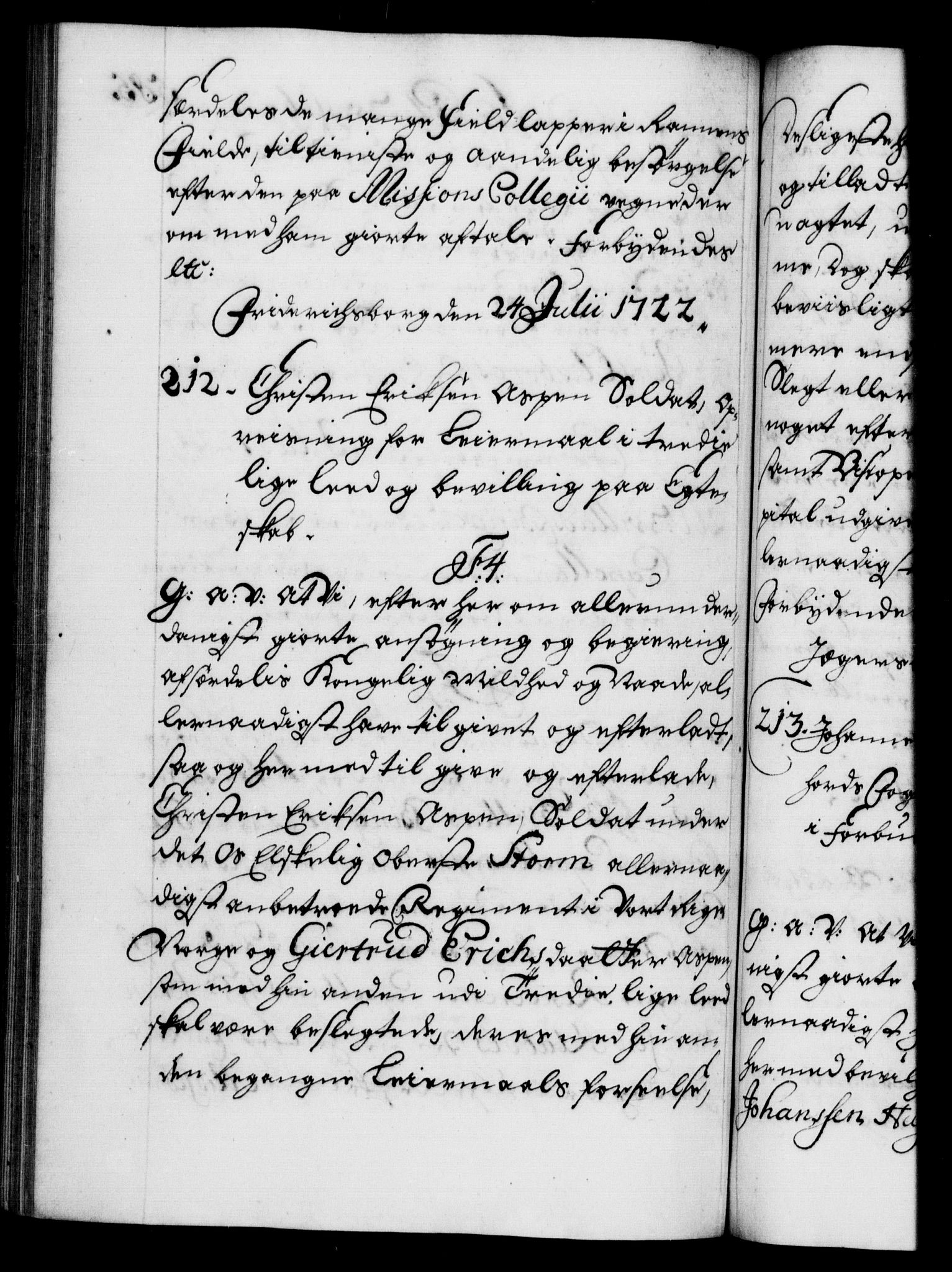 Danske Kanselli 1572-1799, AV/RA-EA-3023/F/Fc/Fca/Fcaa/L0023: Norske registre, 1720-1722, p. 585b