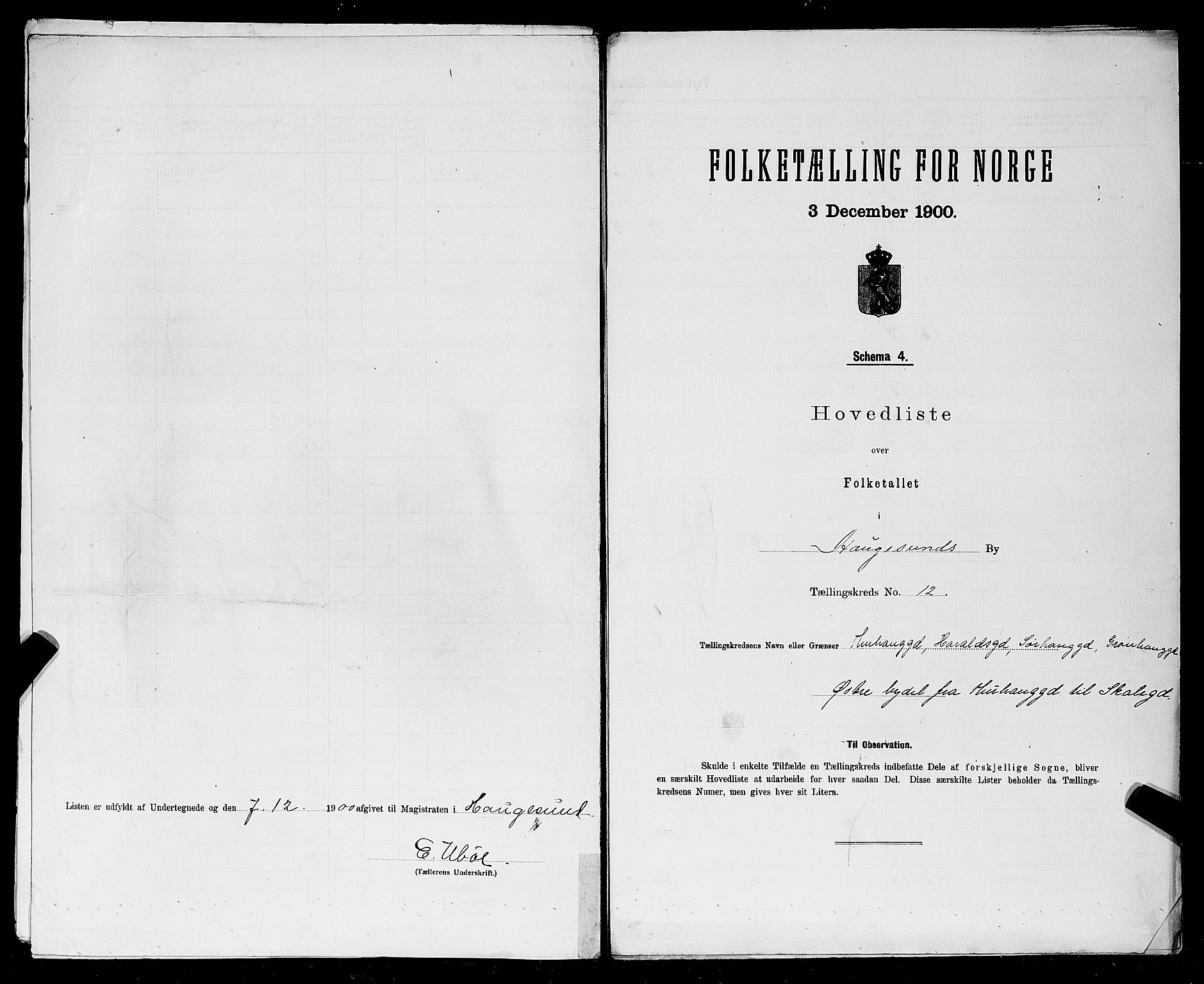 SAST, 1900 census for Haugesund, 1900, p. 90