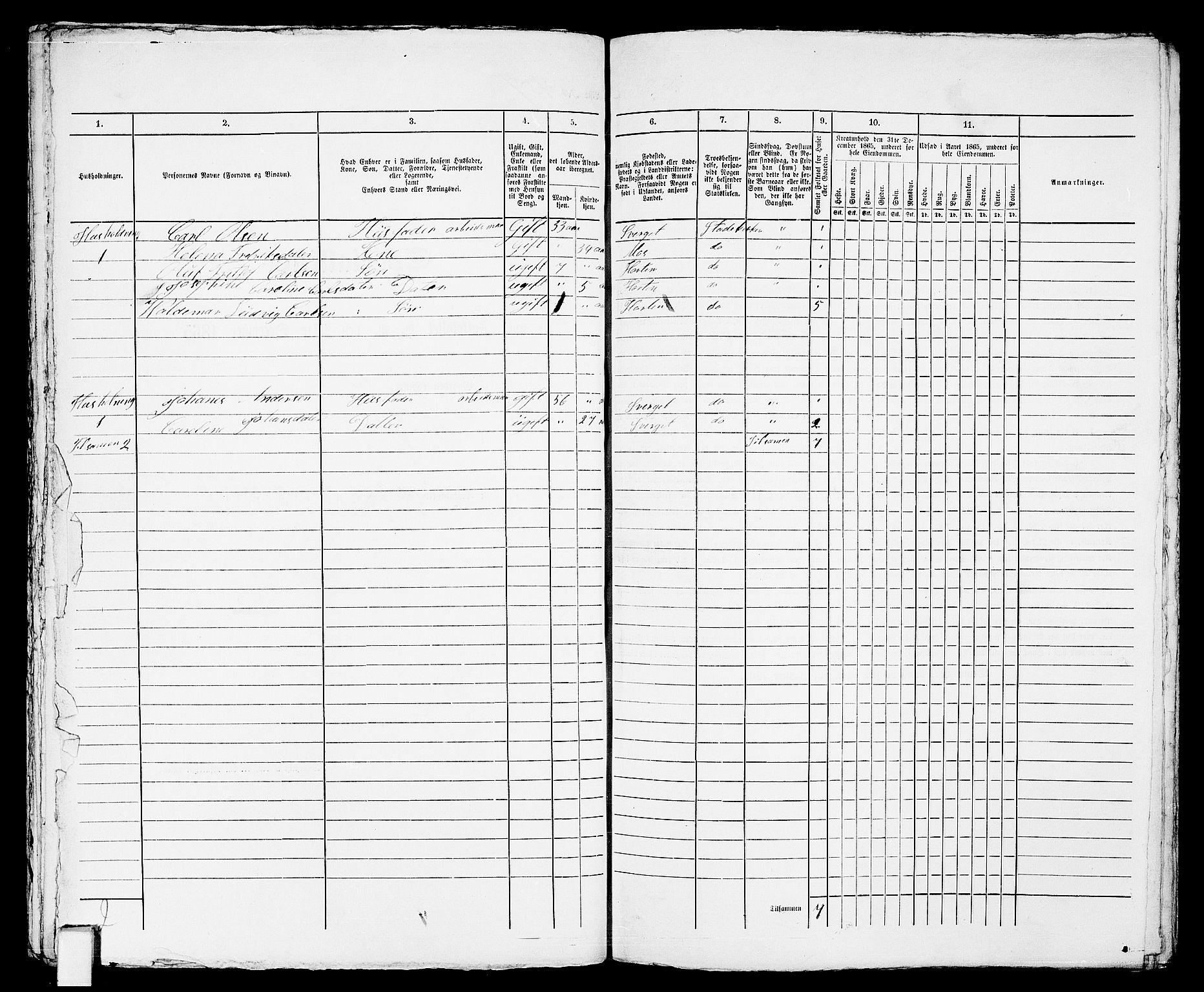 RA, 1865 census for Horten, 1865, p. 959