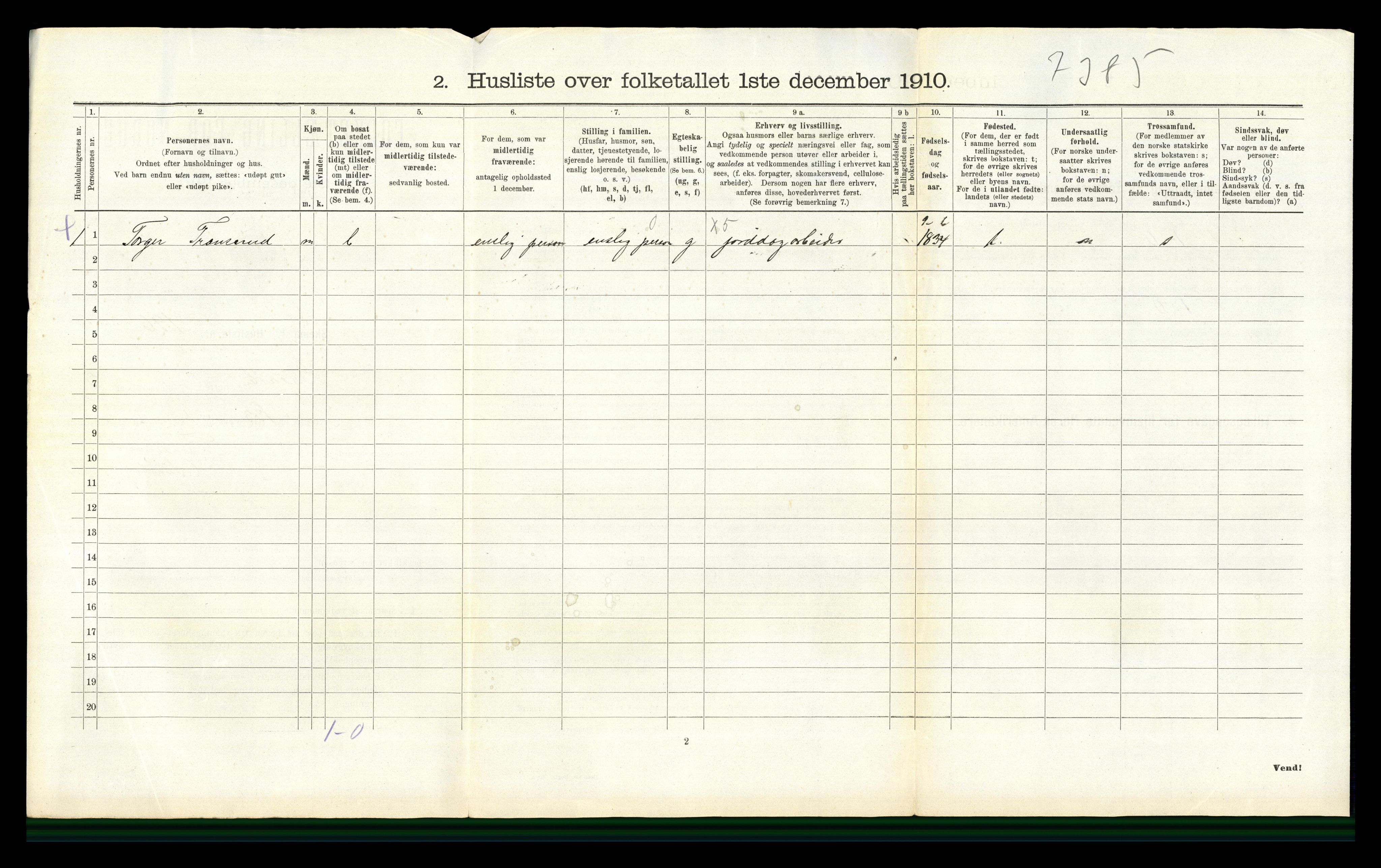 RA, 1910 census for Brandbu, 1910, p. 1383