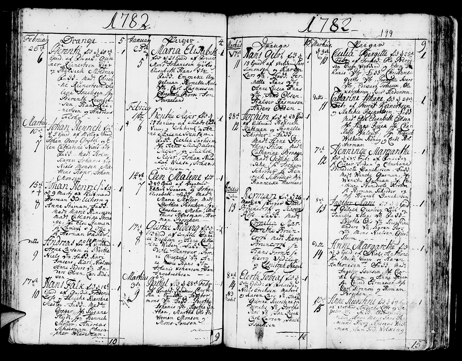Korskirken sokneprestembete, SAB/A-76101/H/Haa/L0005: Parish register (official) no. A 5, 1751-1789, p. 199