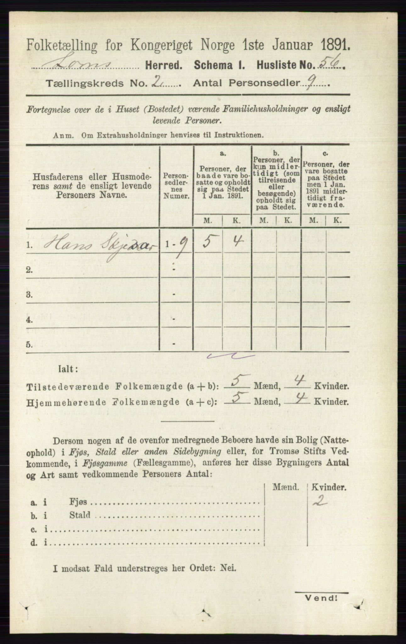 RA, 1891 census for 0514 Lom, 1891, p. 774