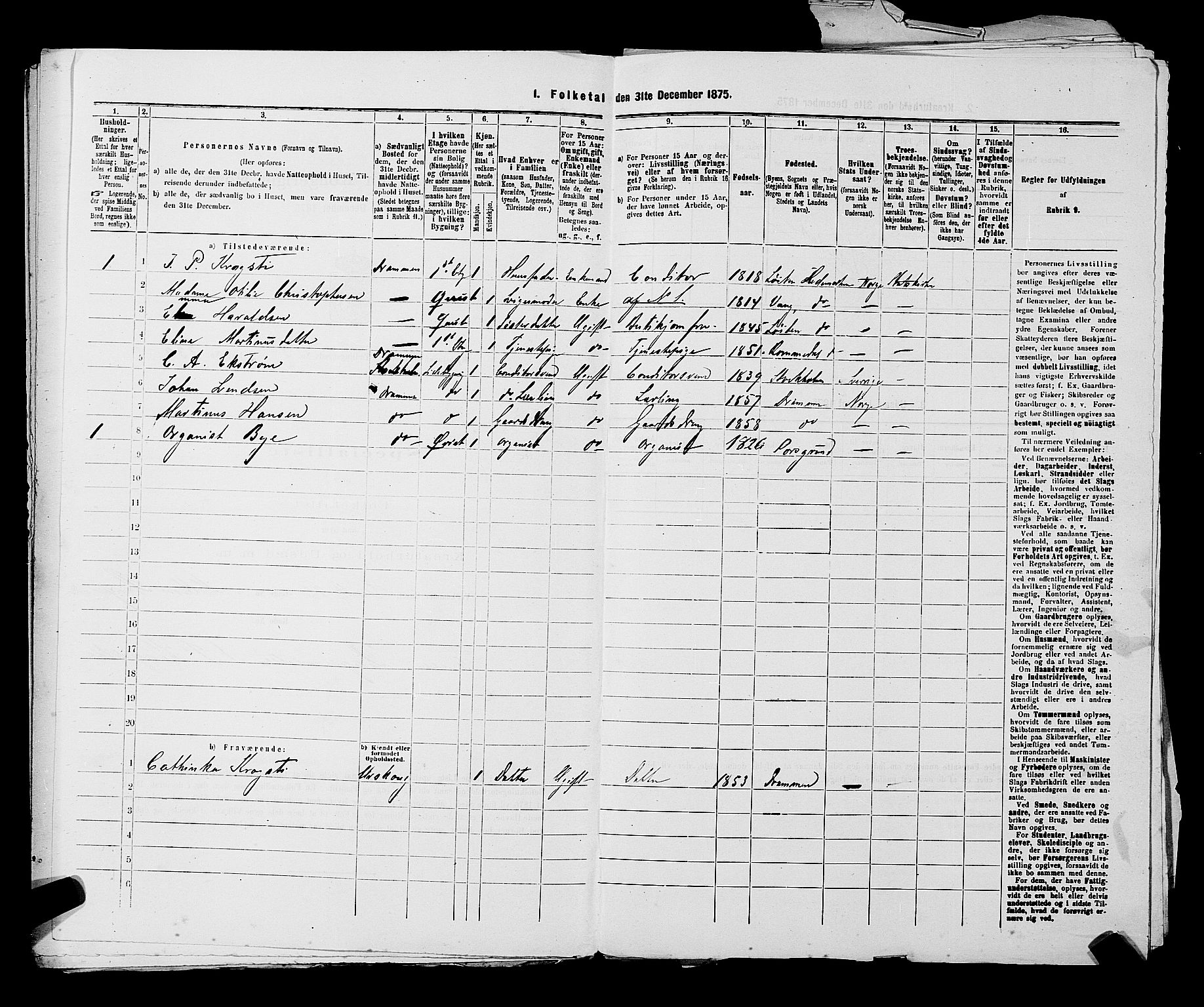 SAKO, 1875 census for 0602 Drammen, 1875, p. 1326
