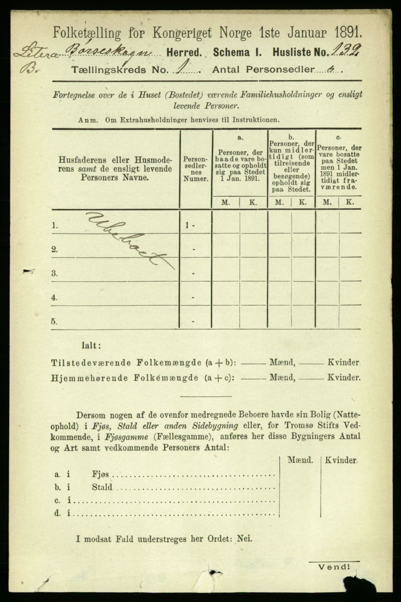 RA, 1891 census for 1657 Børseskogn, 1891, p. 151