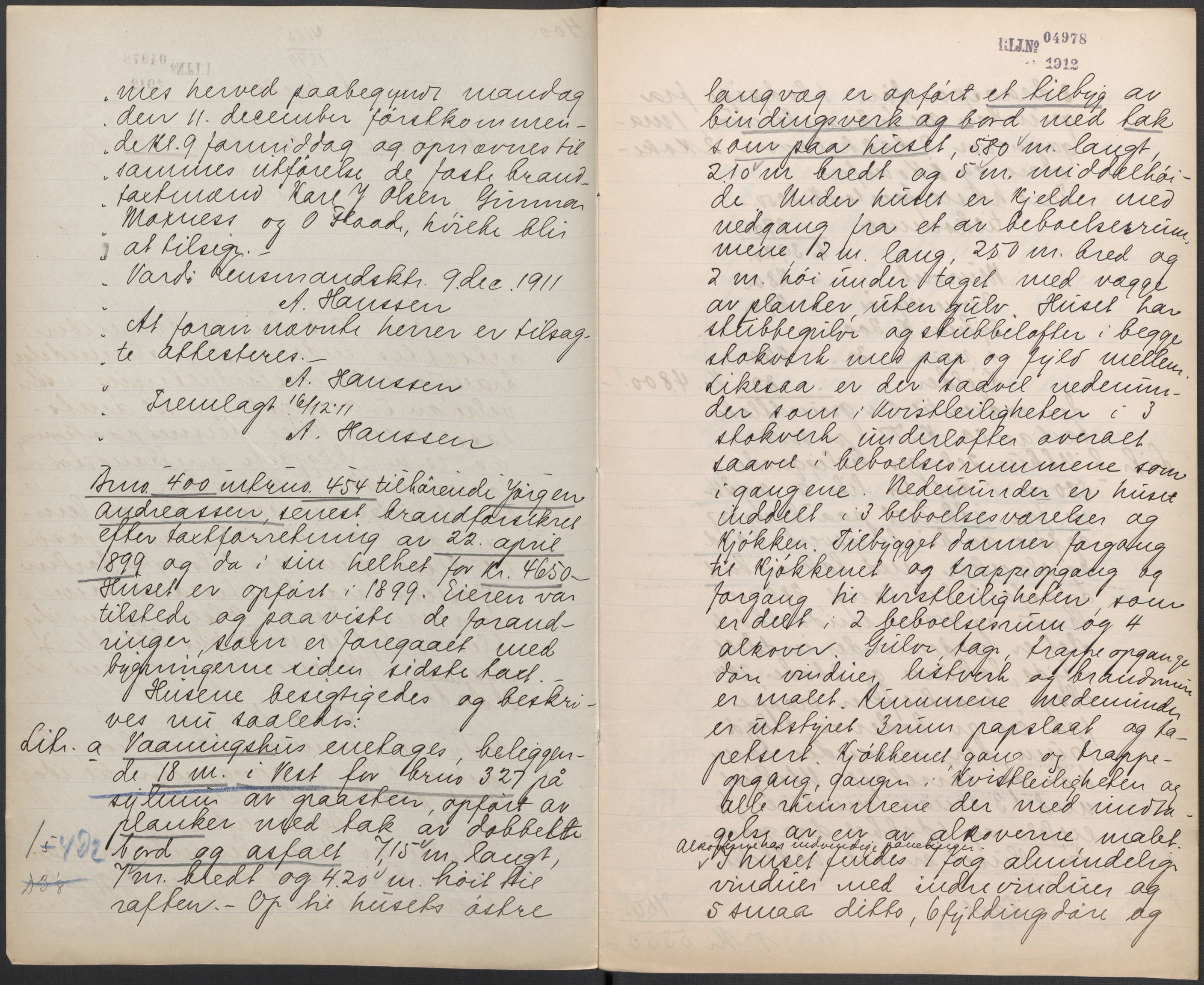 Norges Brannkasse, AV/RA-S-1549/E/Eu/L0019: Branntakster for Vardø by, 1889-1955, p. 3