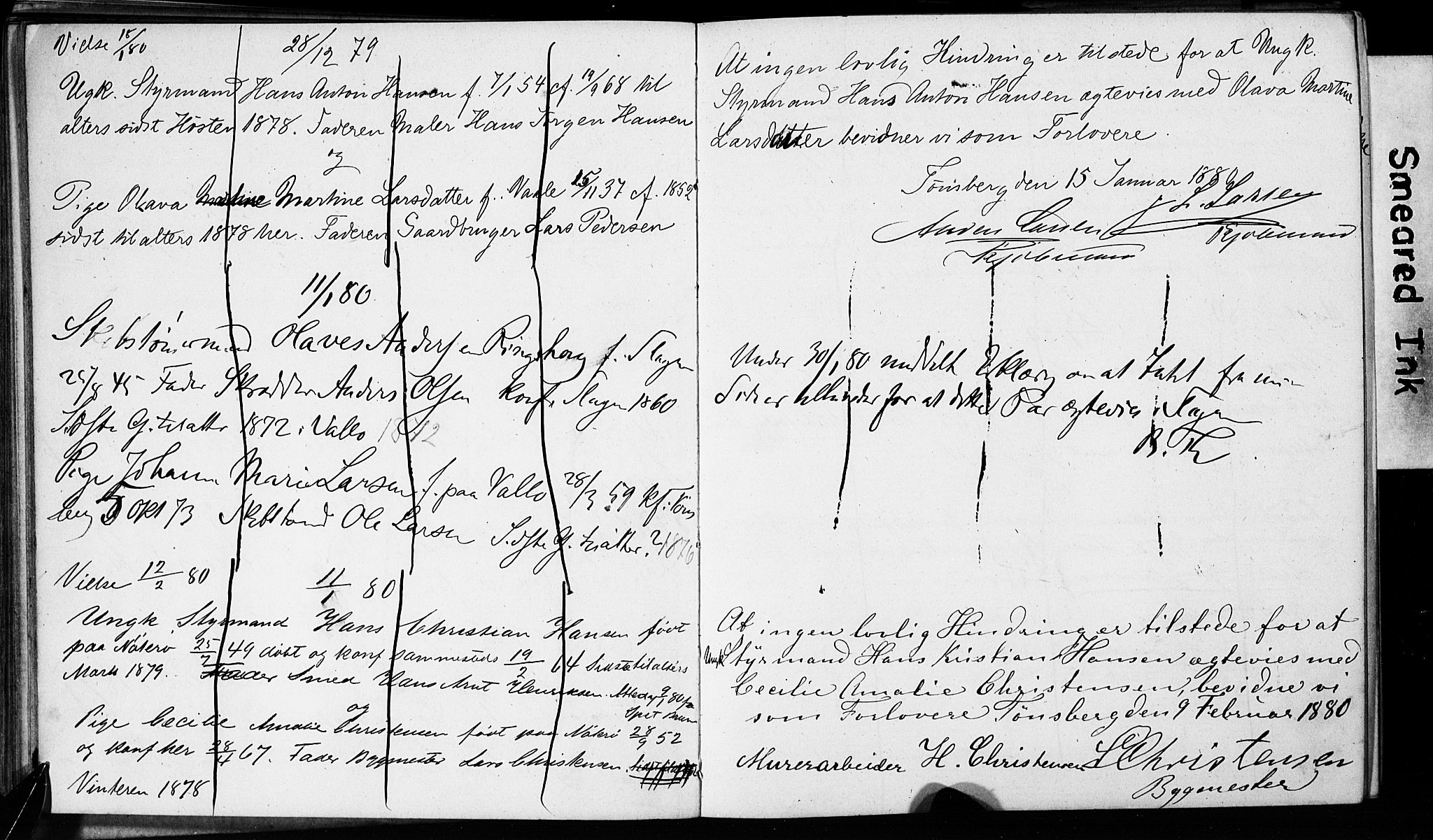 Tønsberg kirkebøker, AV/SAKO-A-330/H/Ha/L0003: Banns register no. 3, 1874-1882