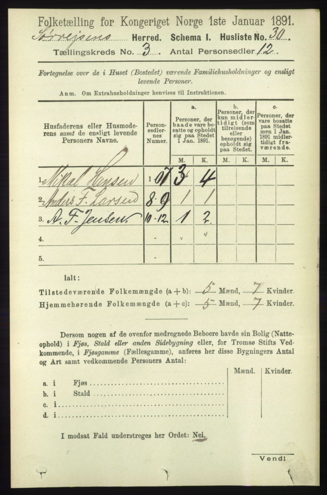 RA, 1891 census for 1925 Sørreisa, 1891, p. 673