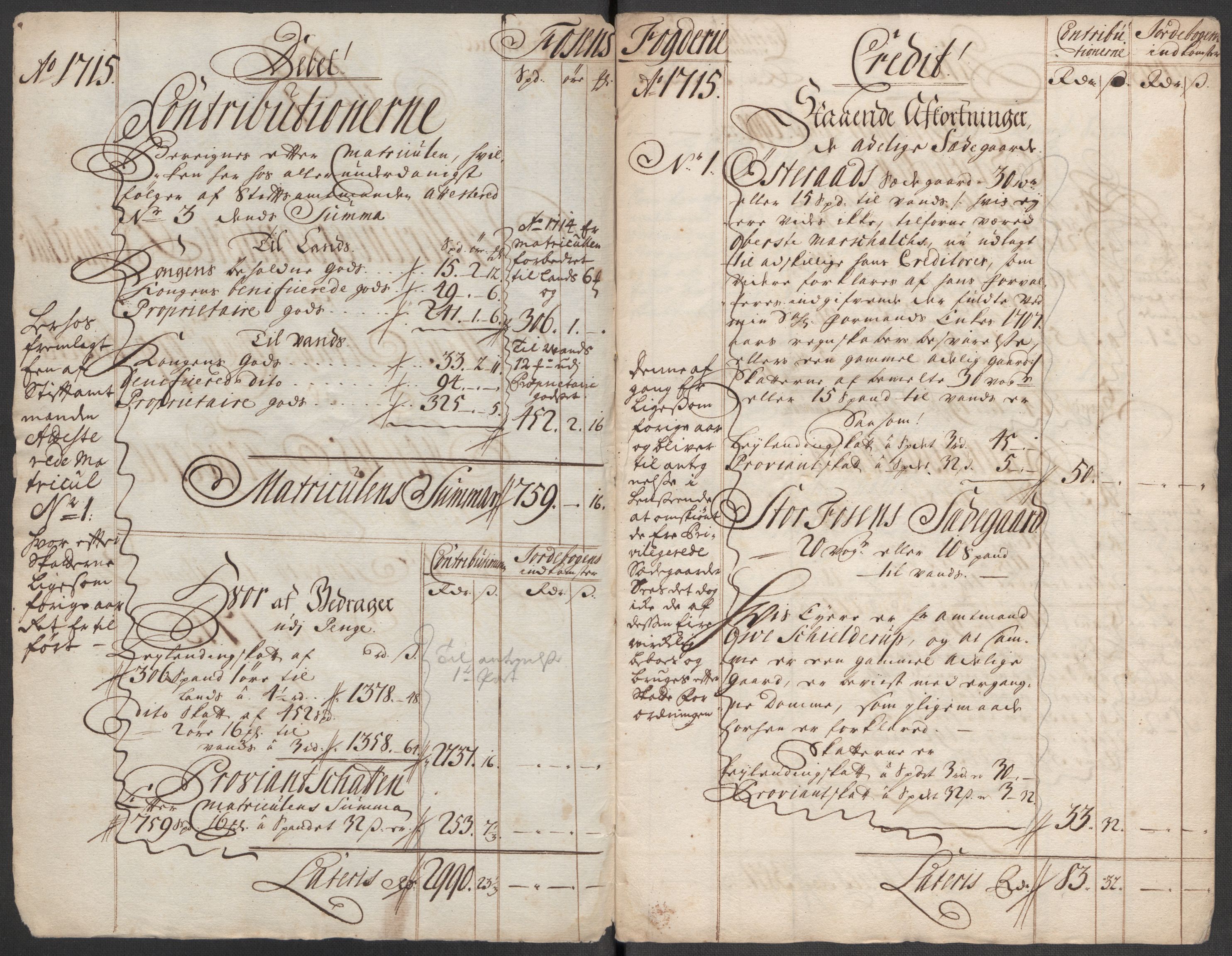 Rentekammeret inntil 1814, Reviderte regnskaper, Fogderegnskap, RA/EA-4092/R57/L3863: Fogderegnskap Fosen, 1715, p. 5