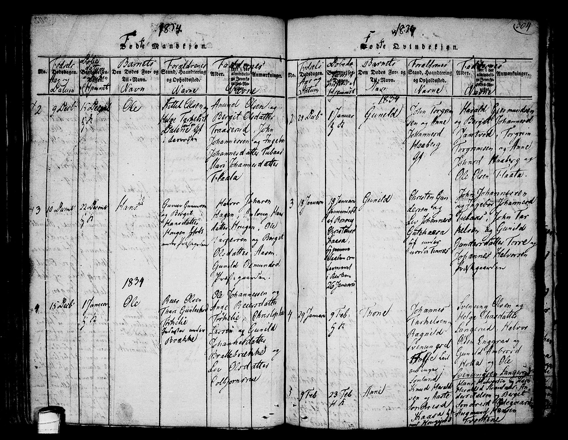 Heddal kirkebøker, SAKO/A-268/F/Fa/L0005: Parish register (official) no. I 5, 1814-1837, p. 303-304